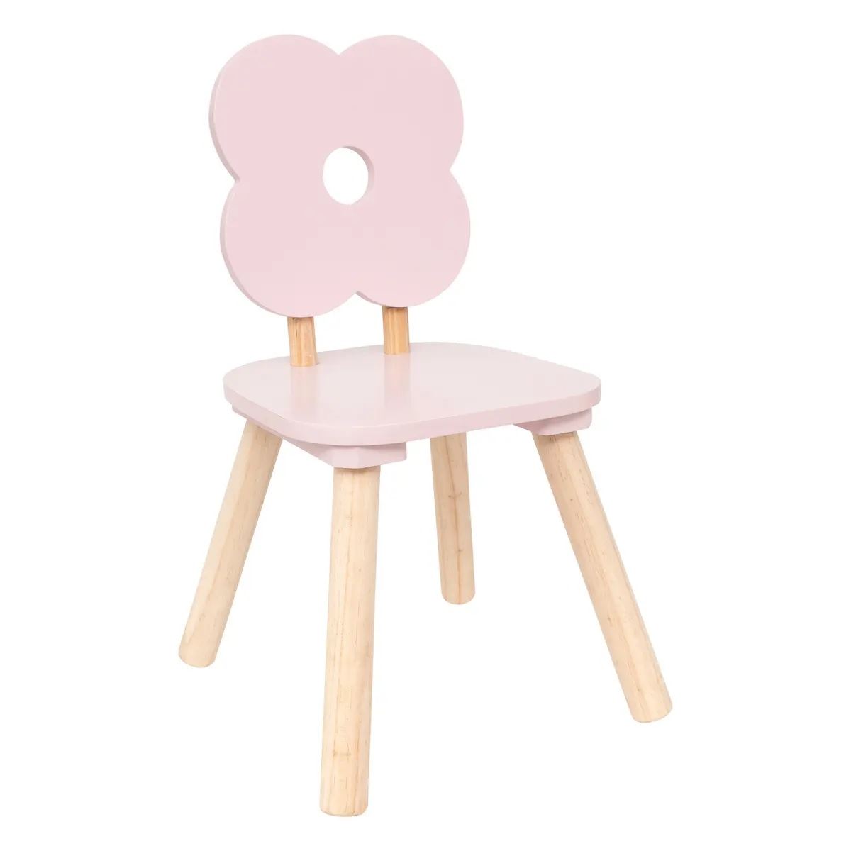 Atmosphera Kids Kinderstoel Sweet Flower– 27x27x48 cm – Roze – Grenen/MDF afbeelding