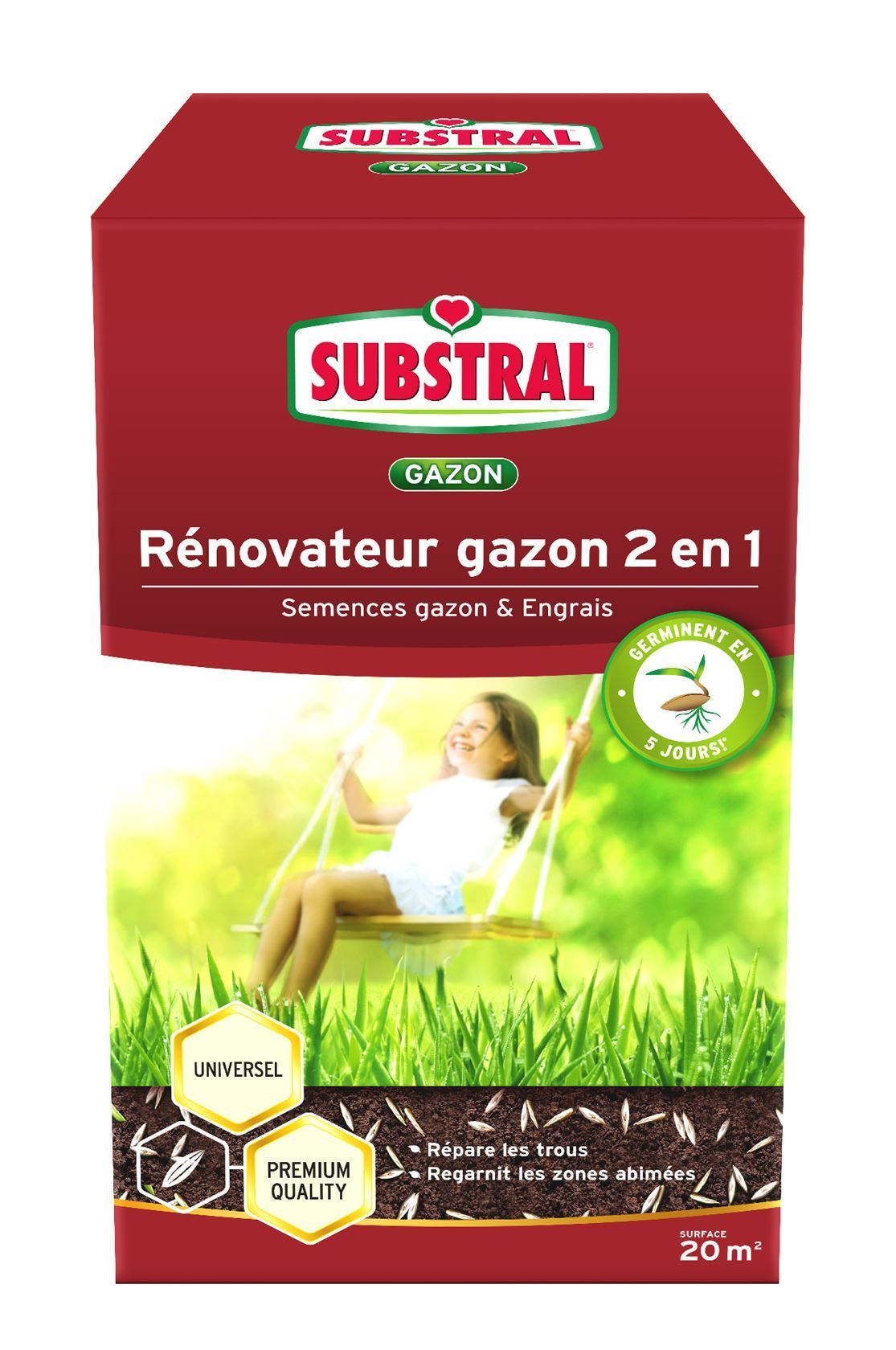 Substral graszaad 1kg tot 20m² - 2-in-1 gazonherstel incl. meststof - herstel kale plekken afbeelding