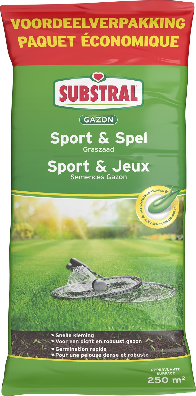 Substral graszaad 5kg tot 250m² - Sport&Spel gecoat - dicht en robuust gazon afbeelding