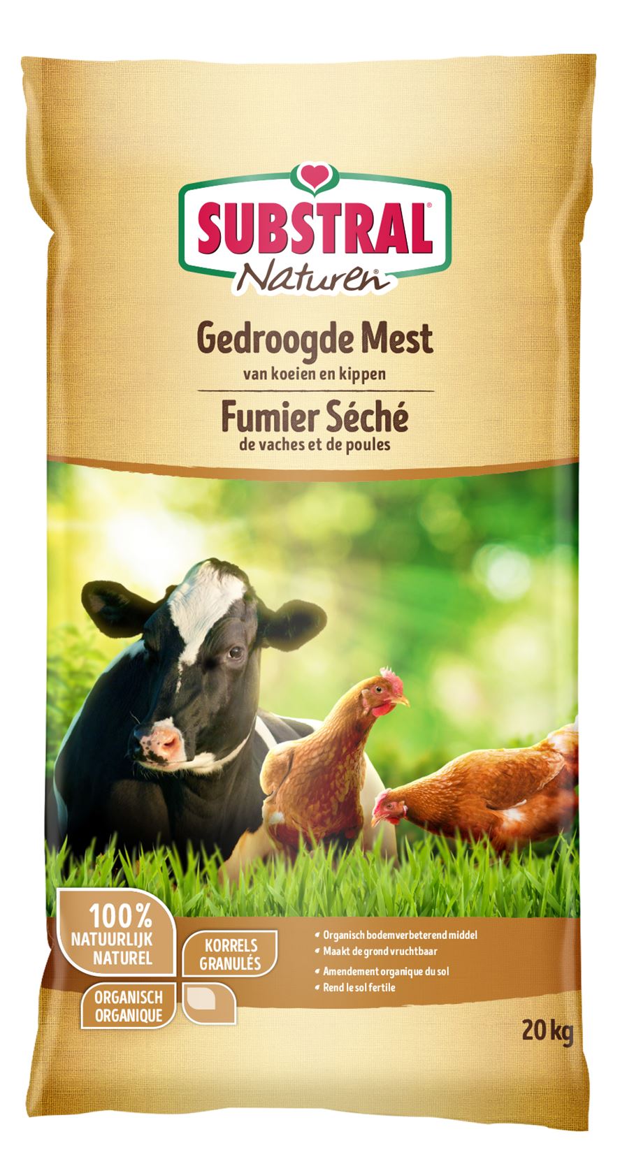 Substral Naturen gedroogde mest van koeien en kippen - 20kg afbeelding