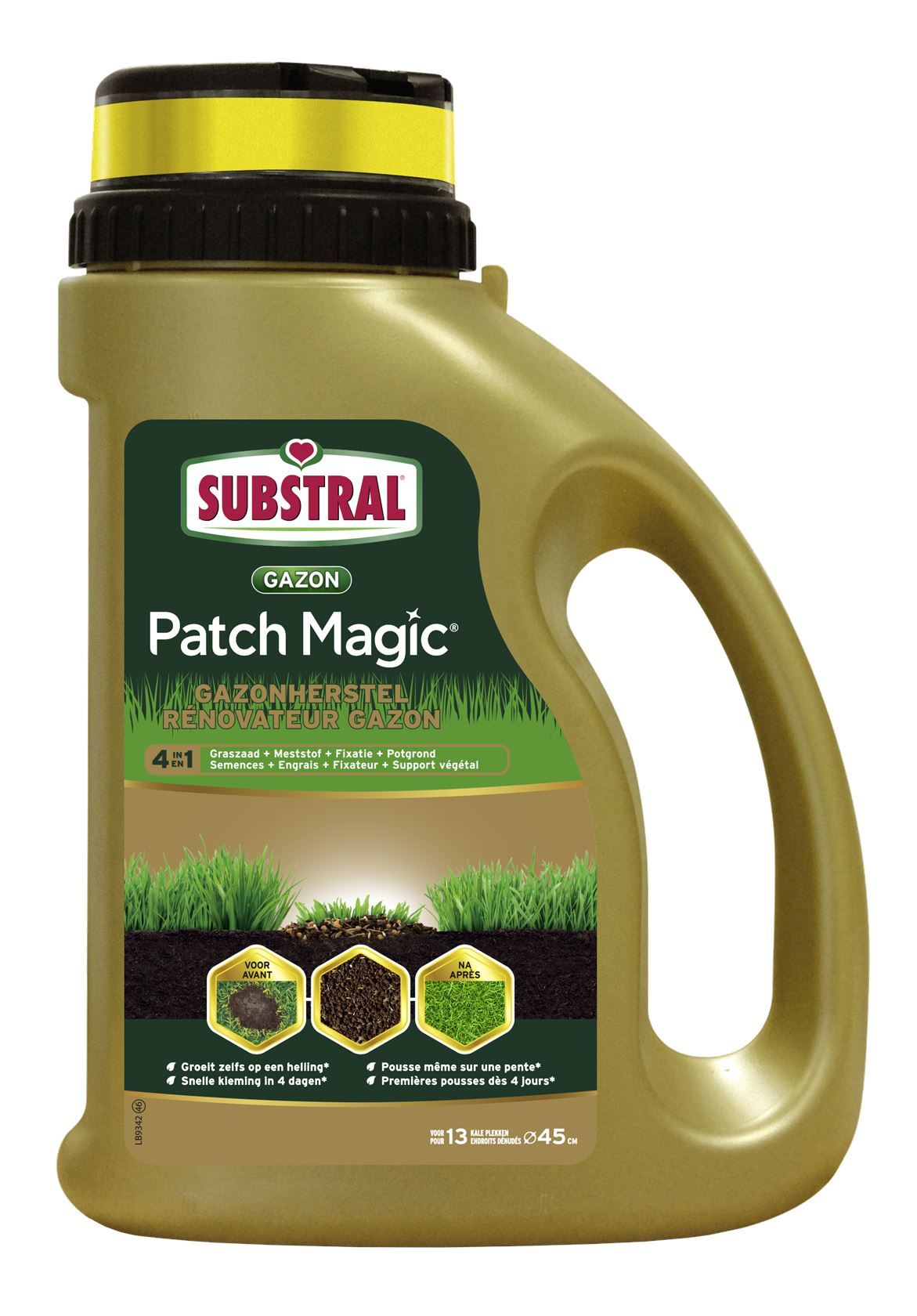 Substral graszaad 1 kg - 4-in-1 Patch Magic gazonherstel incl. meststof - herstel kale plekken afbeelding