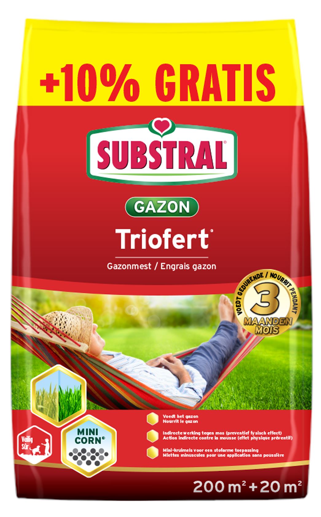 Substral gazonmeststof 22kg tot 220m² - Triofert voordeelverpakking - voedt het gazon afbeelding