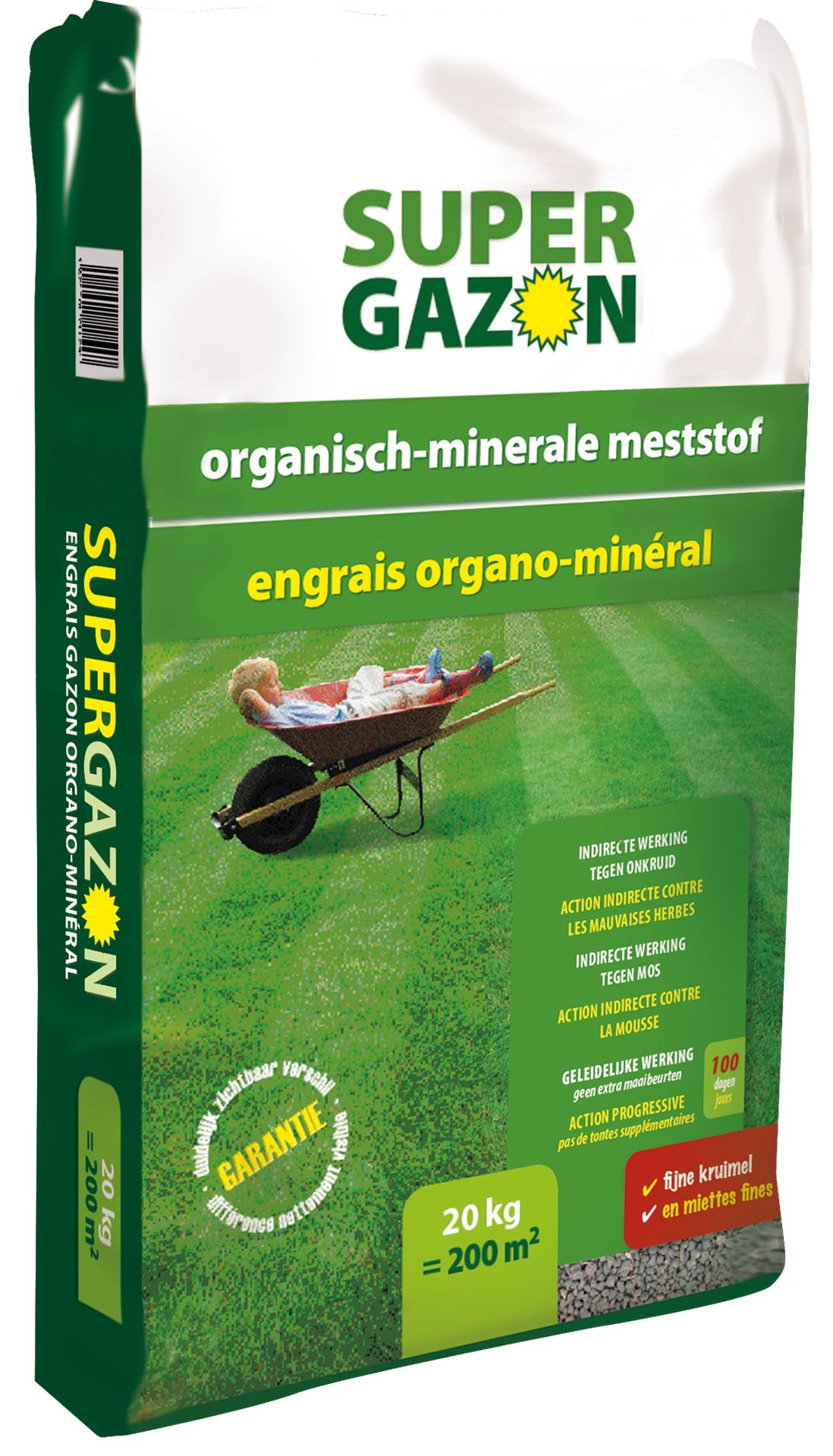 BSI gazonmeststof 20 kg voor 200m² - Super Gazon 3-in-1 afbeelding
