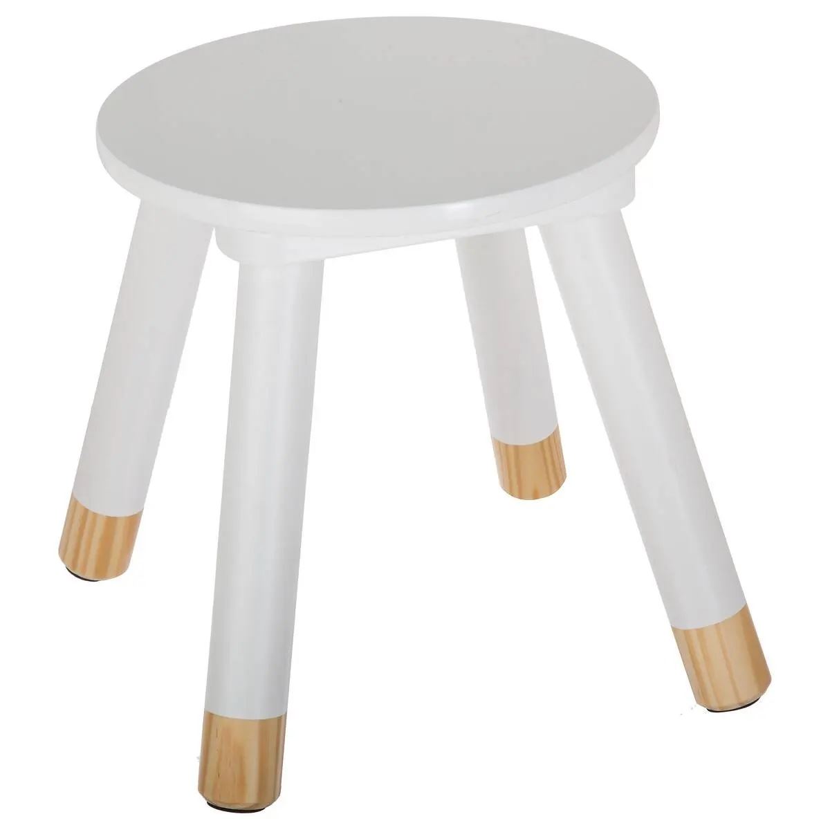 Atmosphera Kinderkrukje Tabouret Douceur– Ivoorwit – Hout – Stevig&Scandinavisch afbeelding