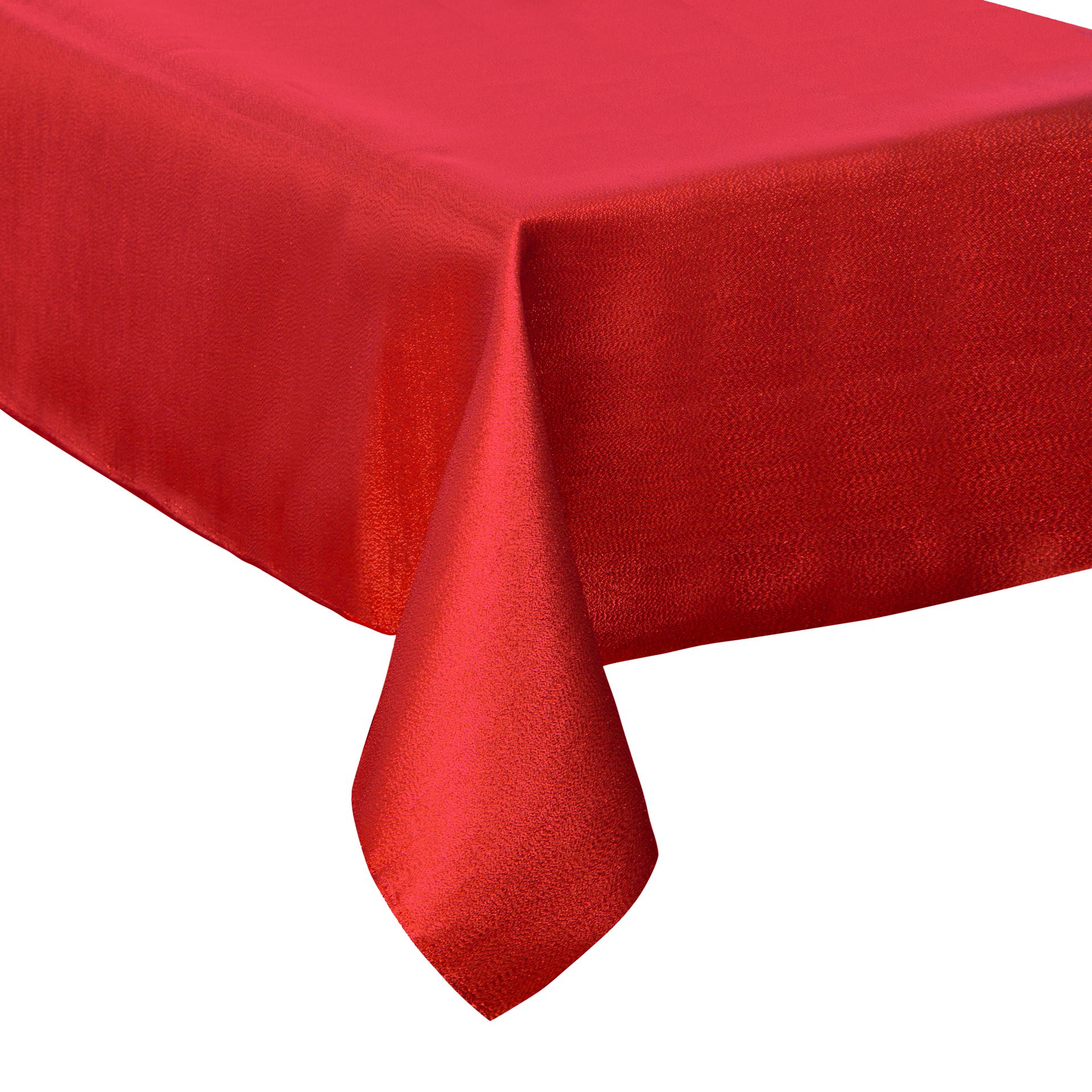 Feeric Lights&Christmas Tafelkleed– 140 x 360 cm – Rood glitter – Katoen – Feestelijk en elegant afbeelding