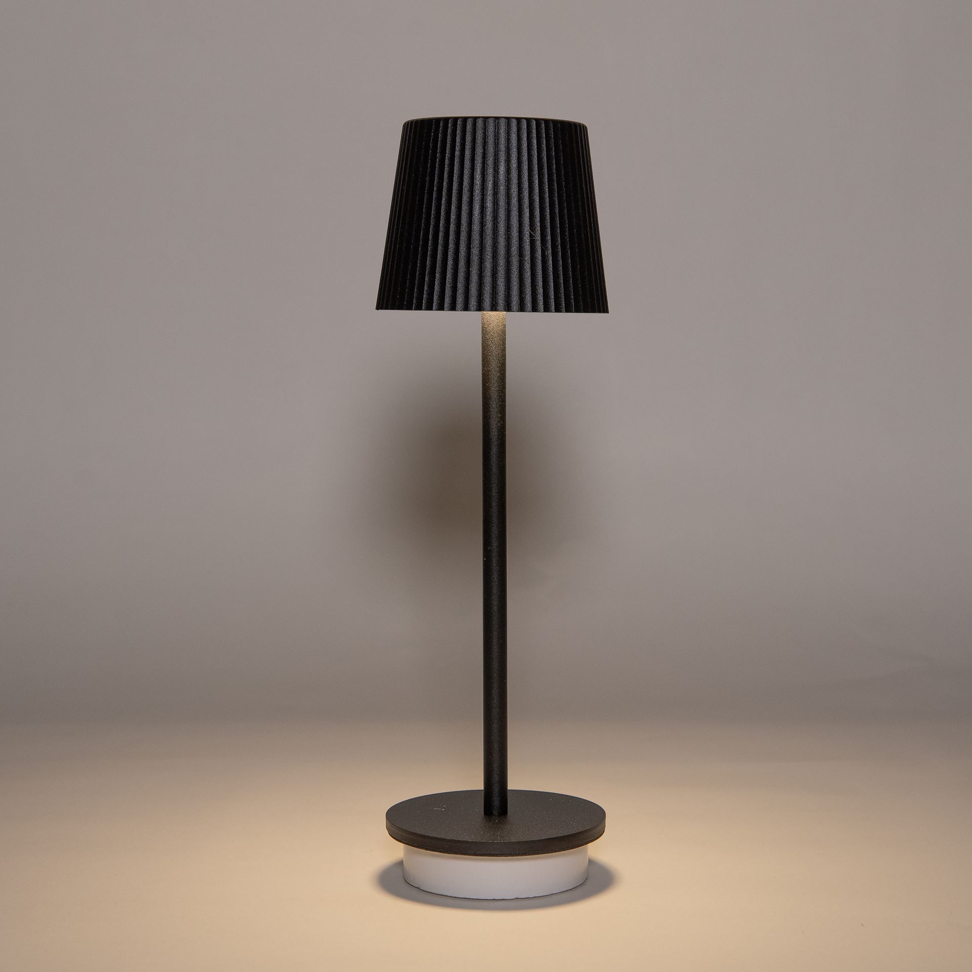Anna's Collection LED Tafellamp 27x9 cm zwart - Draadloos - Warm Wit Licht - Touch Bediening - Voor Binnen&Buiten
