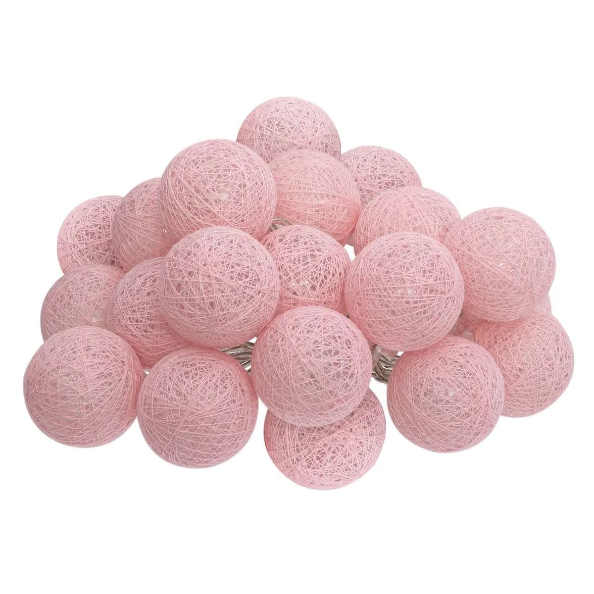 Atmosphera Lichtslinger“Tara” 20 Bollen Ø6 cm - Lichtroze - Binnen - LED afbeelding