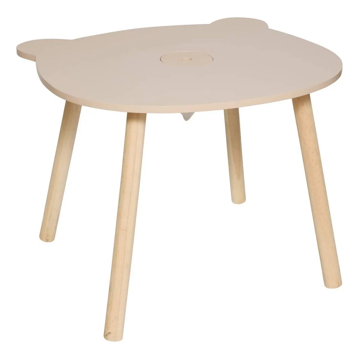 Atmosphera Kids Kindertafel– Teddybeer – Ø60xH48 cm – Beige – Hout – Speeltafel/Tekentafel afbeelding