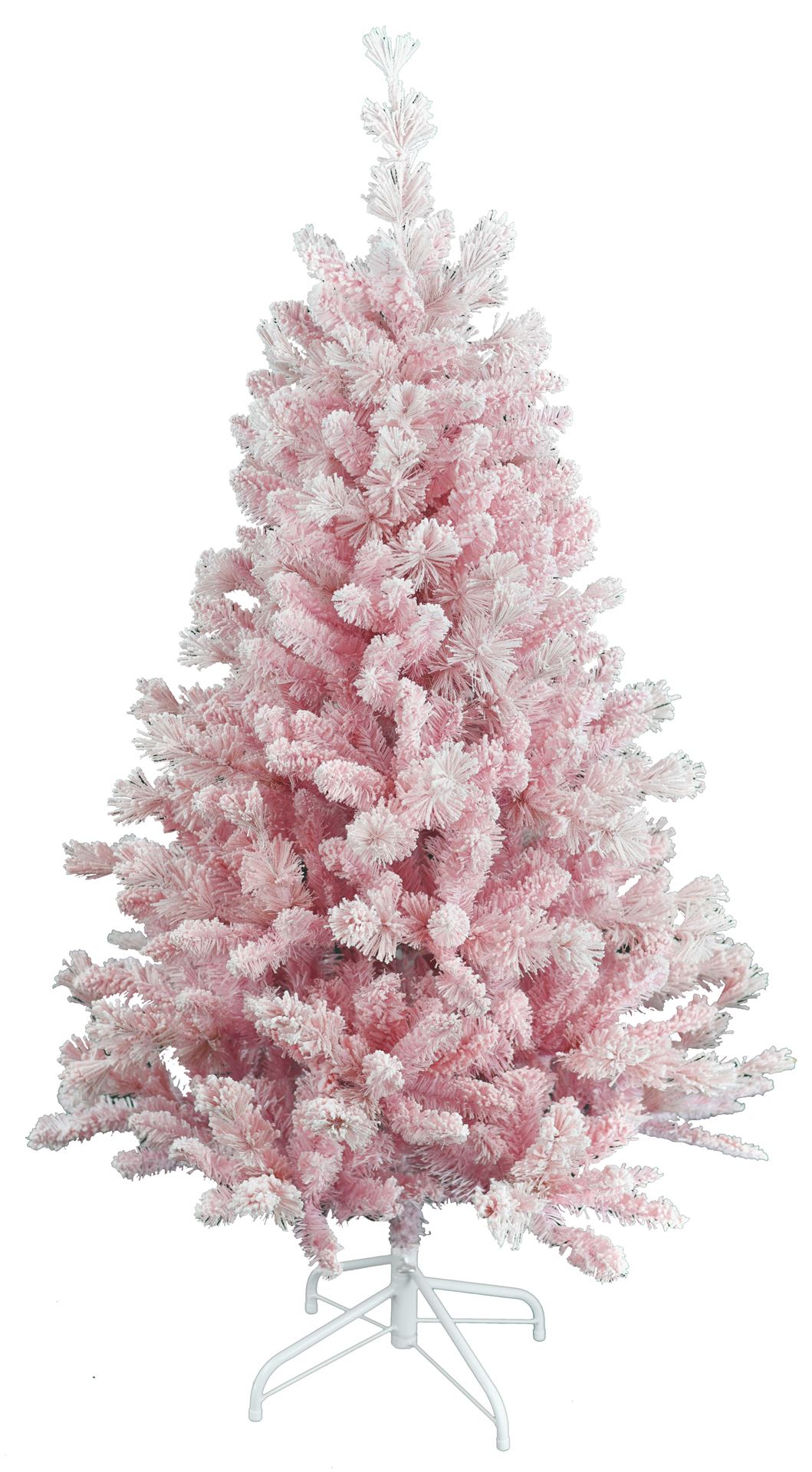 Teddy Pink kunstkerstboom - 210 cm - roze -Ø 107 cm - 910 tips - metalen voet afbeelding