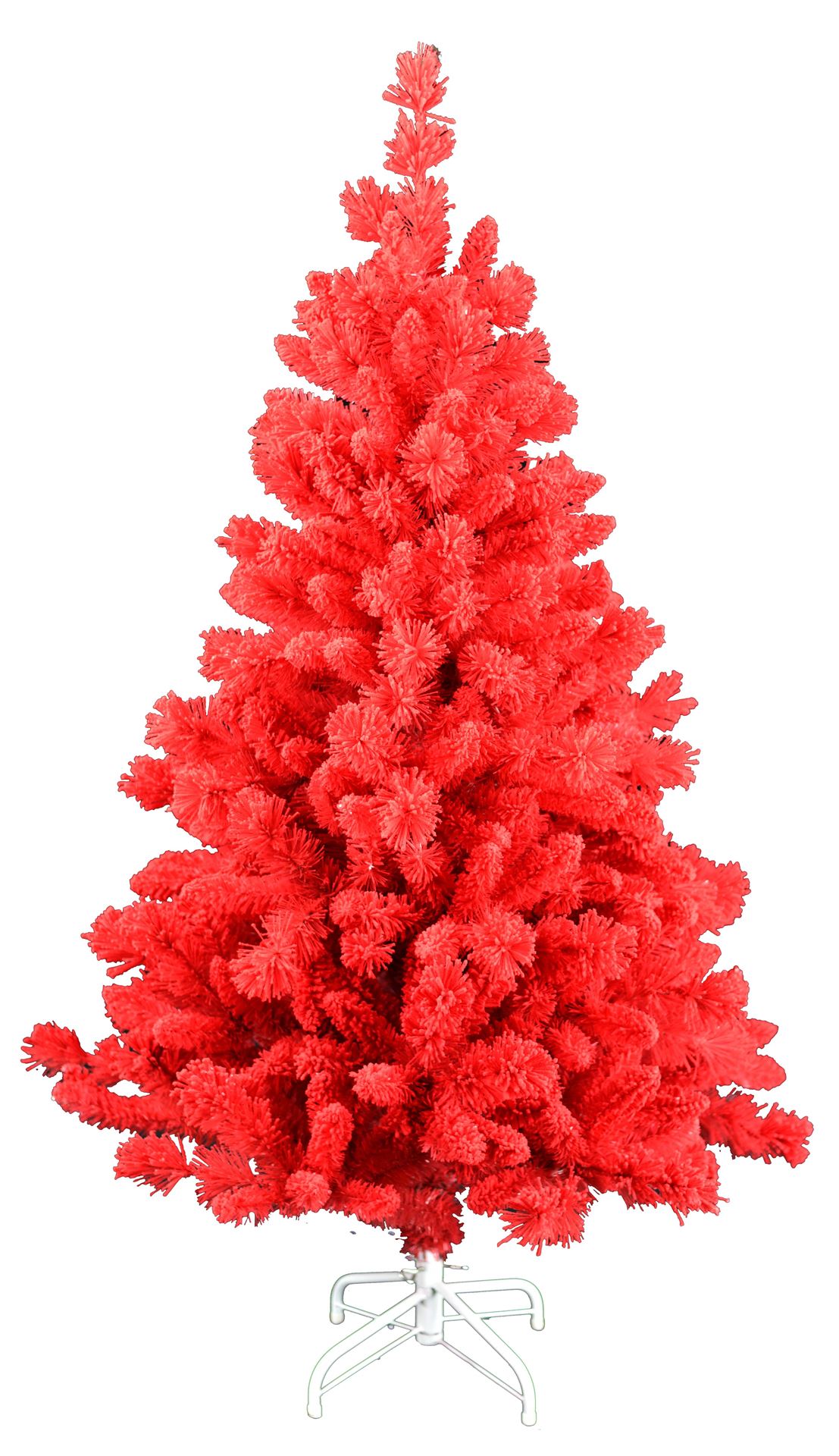 Teddy Red Flocked kunstkerstboom - 120 cm - Rood -Ø66 cm - 320 tips - Metalen voet afbeelding