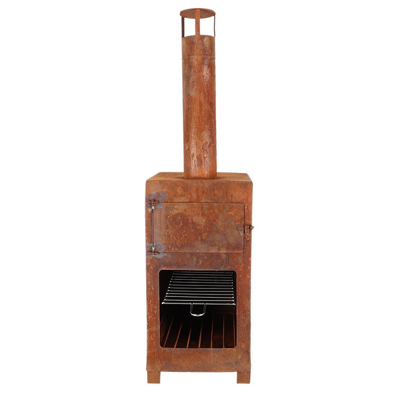 Esschert Design terraskachel met pizzaoven - 38,9x39,9x140,5cm - roest afbeelding