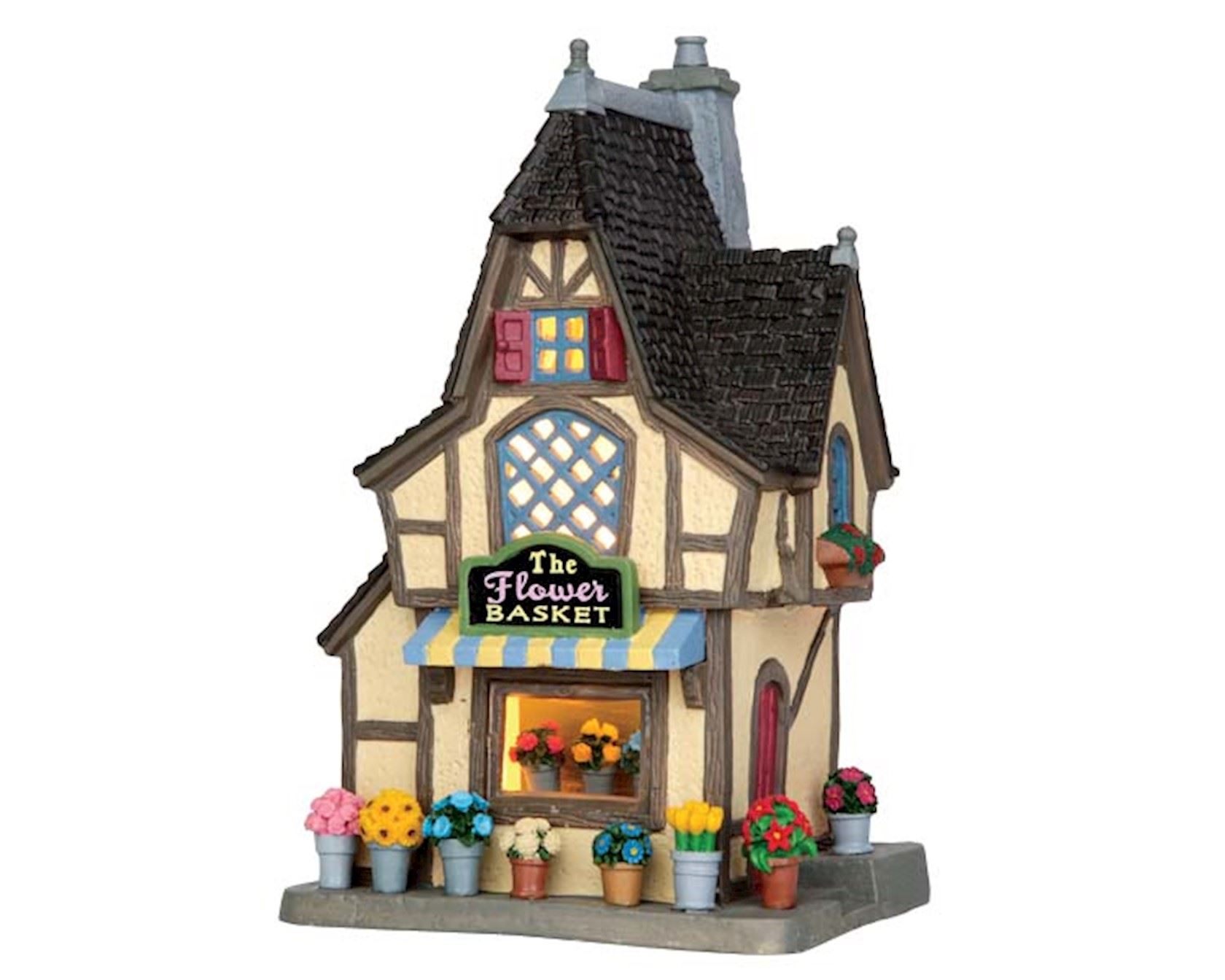 Lemax -'The Flower Basket'- Verlicht gebouw - Exclusief adapter afbeelding
