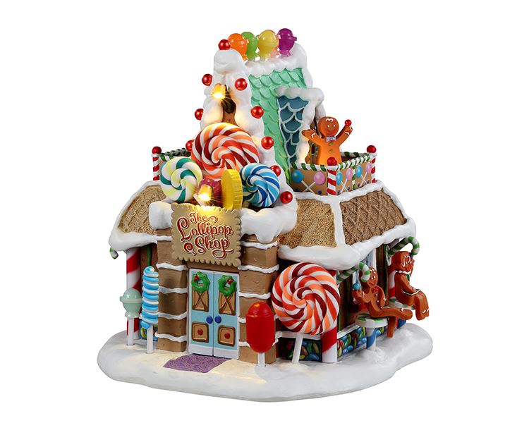 Lemax - 'The Lollipop Shop' - Verlicht gebouw - Exclusief adapter (Werkt op batterijen)