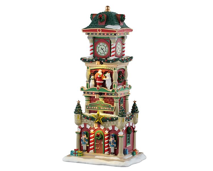 Lemax Santa's Wonderland Kersthuisje - The Village Square Clock Tower - Met Verlichting - 2025