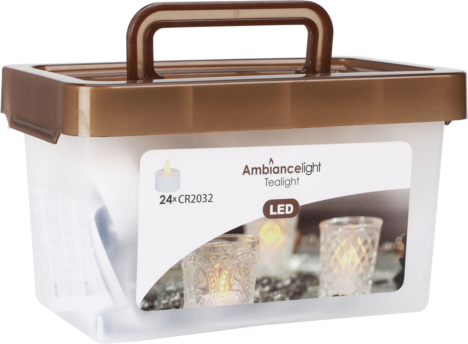 Ambiance Box LED Theelichtjes – 24 stuks – D3,8 x H1,8 cm – realistische vlam – batterij inbegrepen