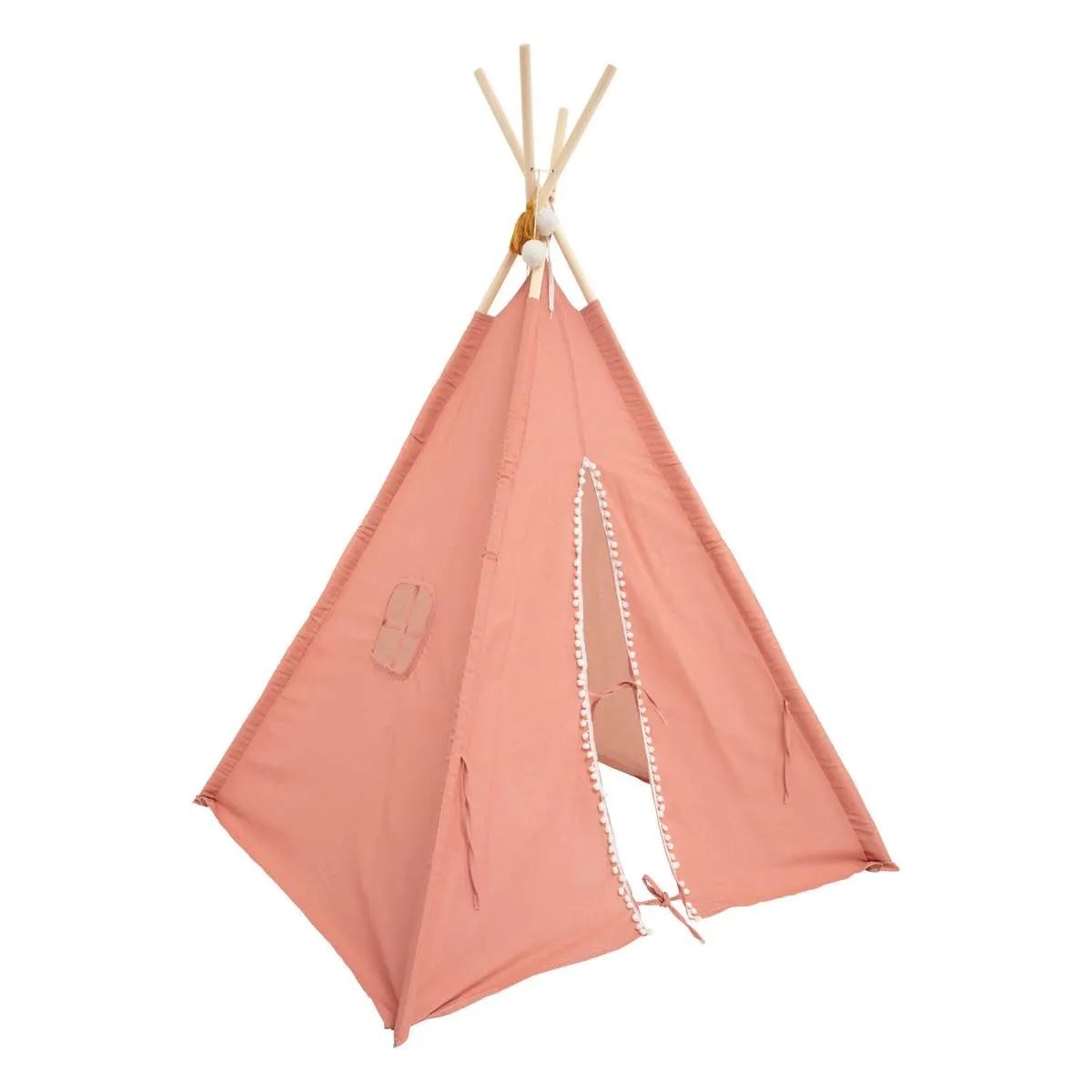 Atmosphera Tipi Speeltent– Berlingot – 120 x 120 x 160 cm – Zalmroze – Kindertent/Wigwam – Binnen&Buiten afbeelding