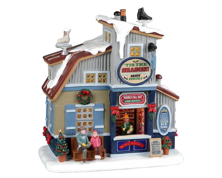 Lemax -'Tis The Season Skate Rentals'- Verlichte Gebouw - Exclusief adapter afbeelding