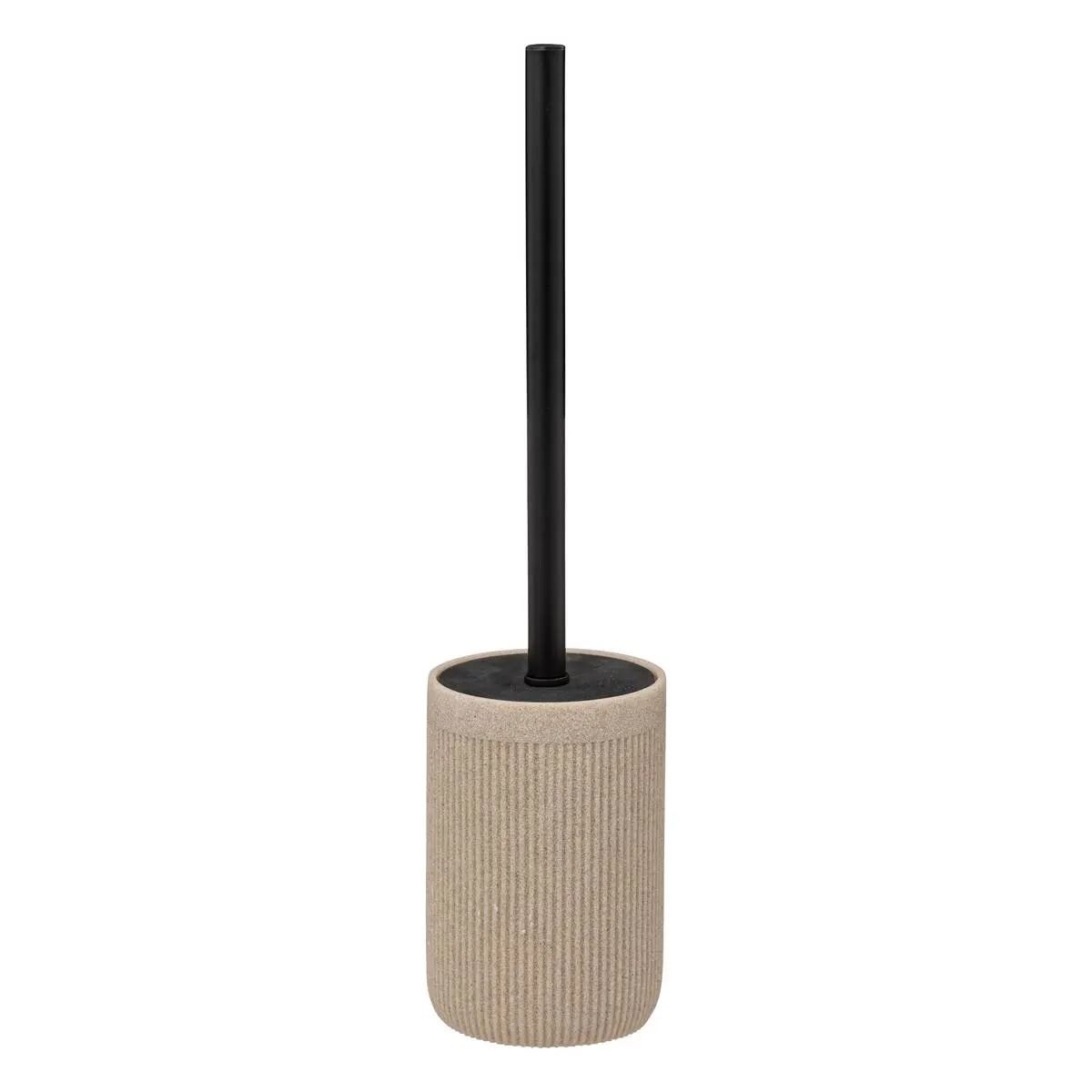 5Five Toiletborstel Onyx– Polystone – Beige/Zwart – 40x9 cm afbeelding