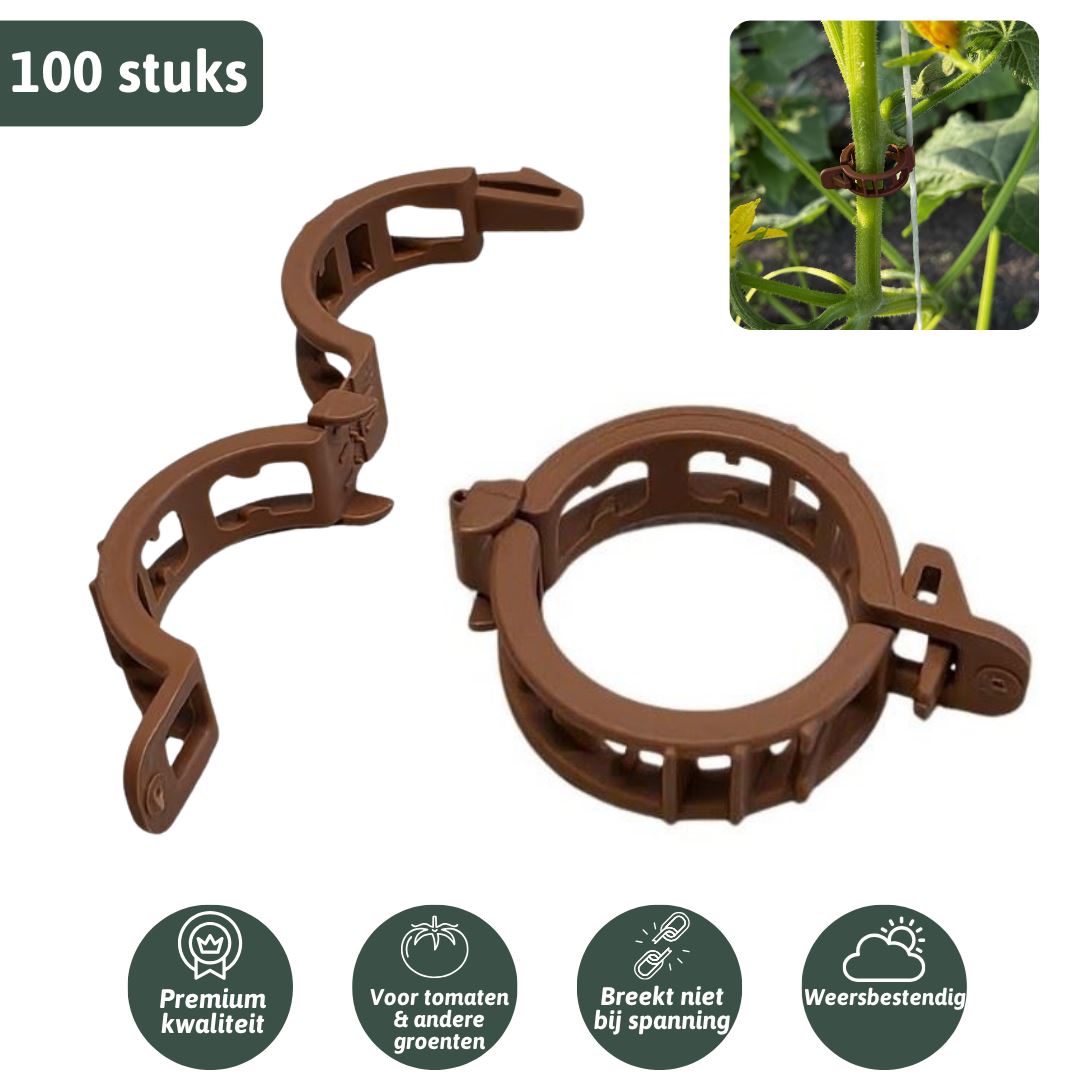 Hermie tomatenclipsØ22mm - Extra stevig - Herbruikbaar - 100 stuks - Voor tomaten, komkommers&klimplanten afbeelding