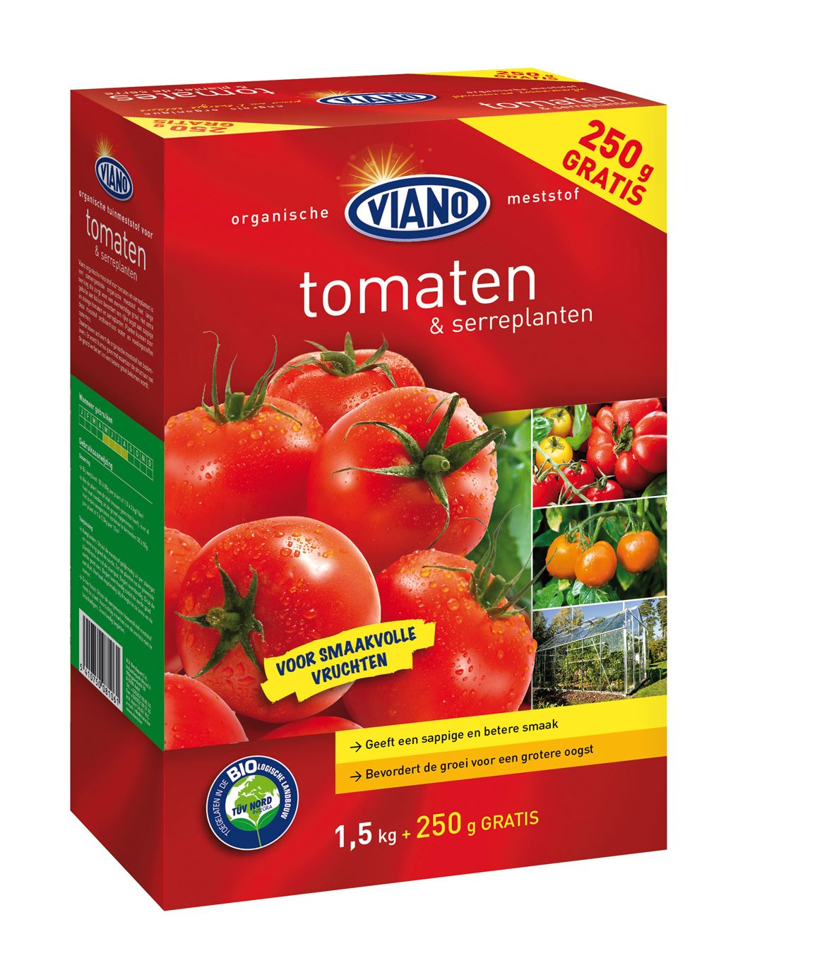 Viano meststof voor tomaten&serregroenten - 1,5 kg + 250 g - voor 35 m² - bio afbeelding