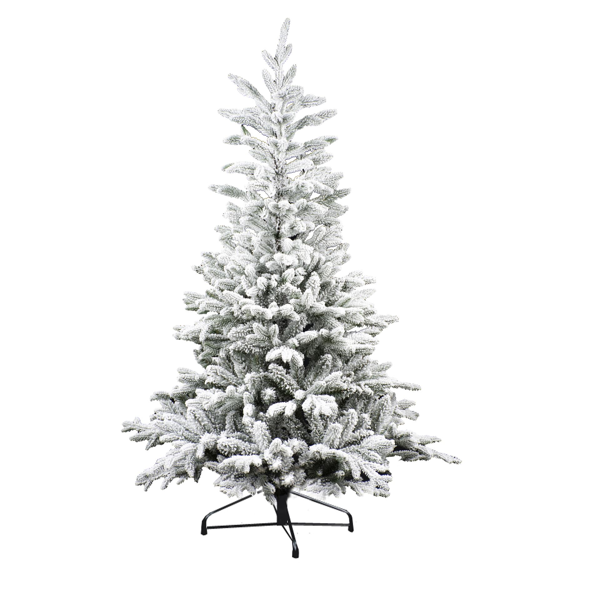 Famiflora Toronto kunstkerstboom - 180 cm - groen -Ø 116 cm - 559 tips - besneeuwd - metalen voet afbeelding