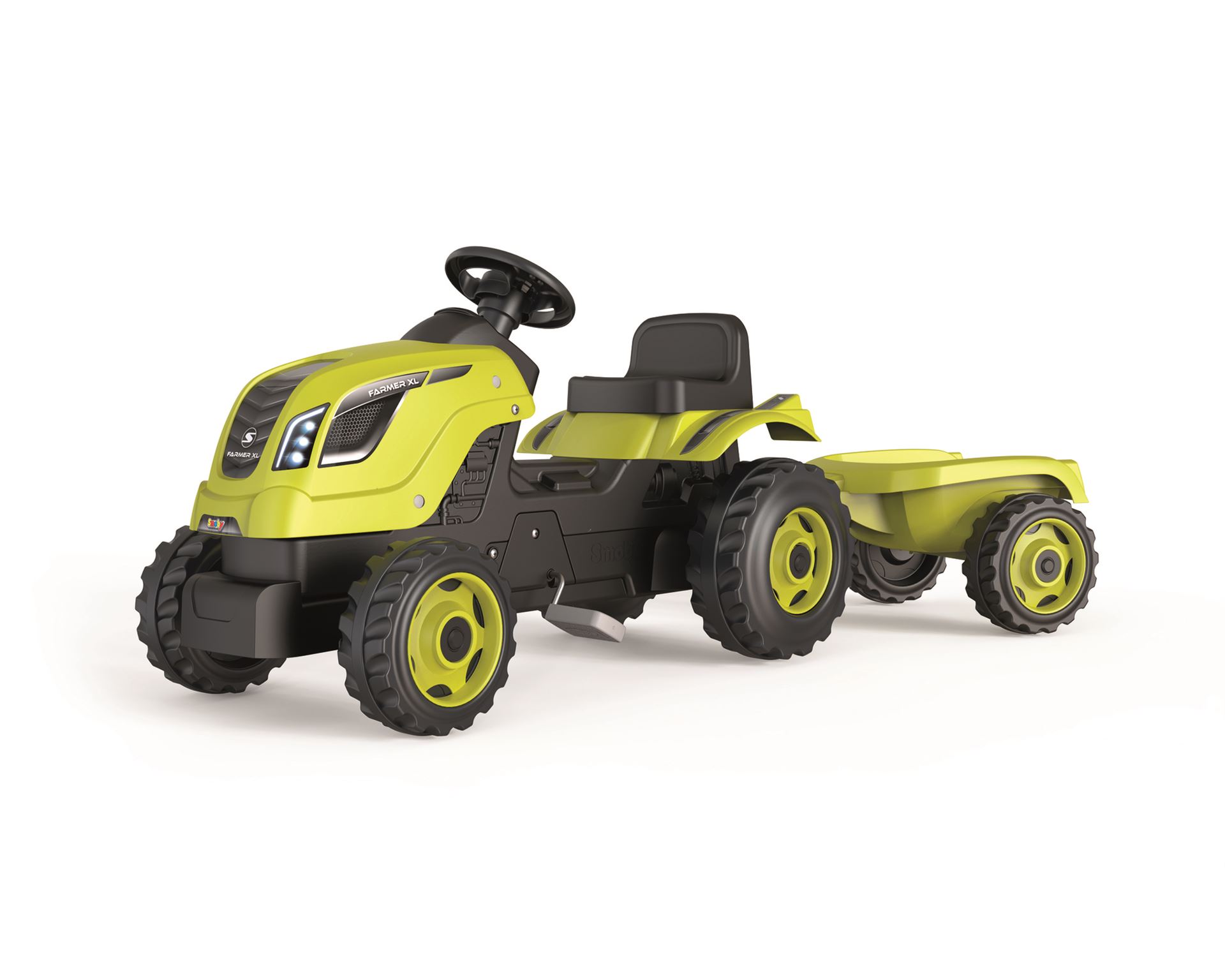 Smoby groene tractor met aanhanger - XL Tractor afbeelding