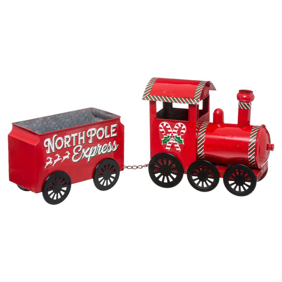 Fééric Lights & Christmas - Decoratieve kersttrein - L66xB13xH26 cm - rood