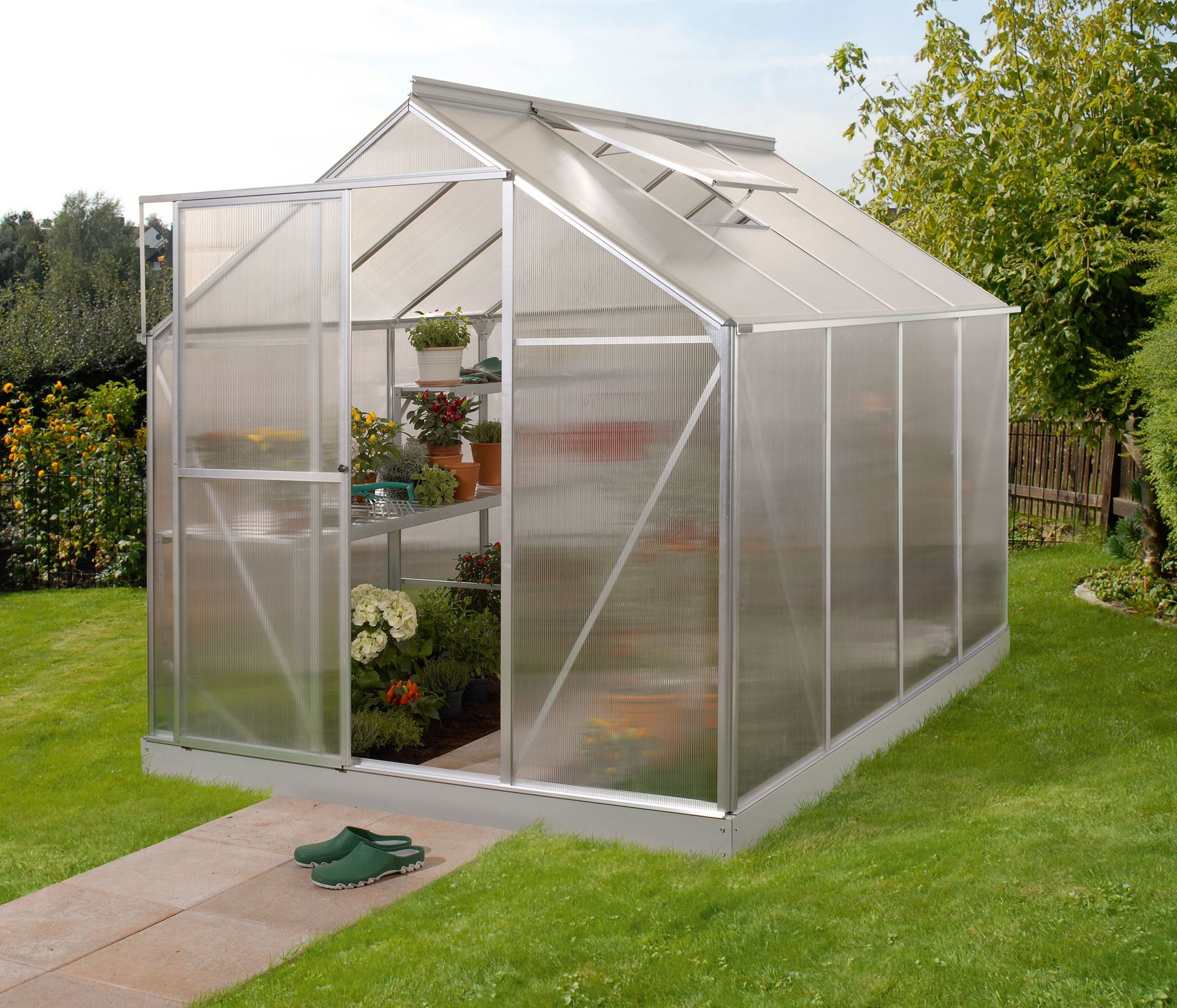 Vitavia Triton serre - 5m² - met 6 mm polycarbonaat - Aluminium afbeelding