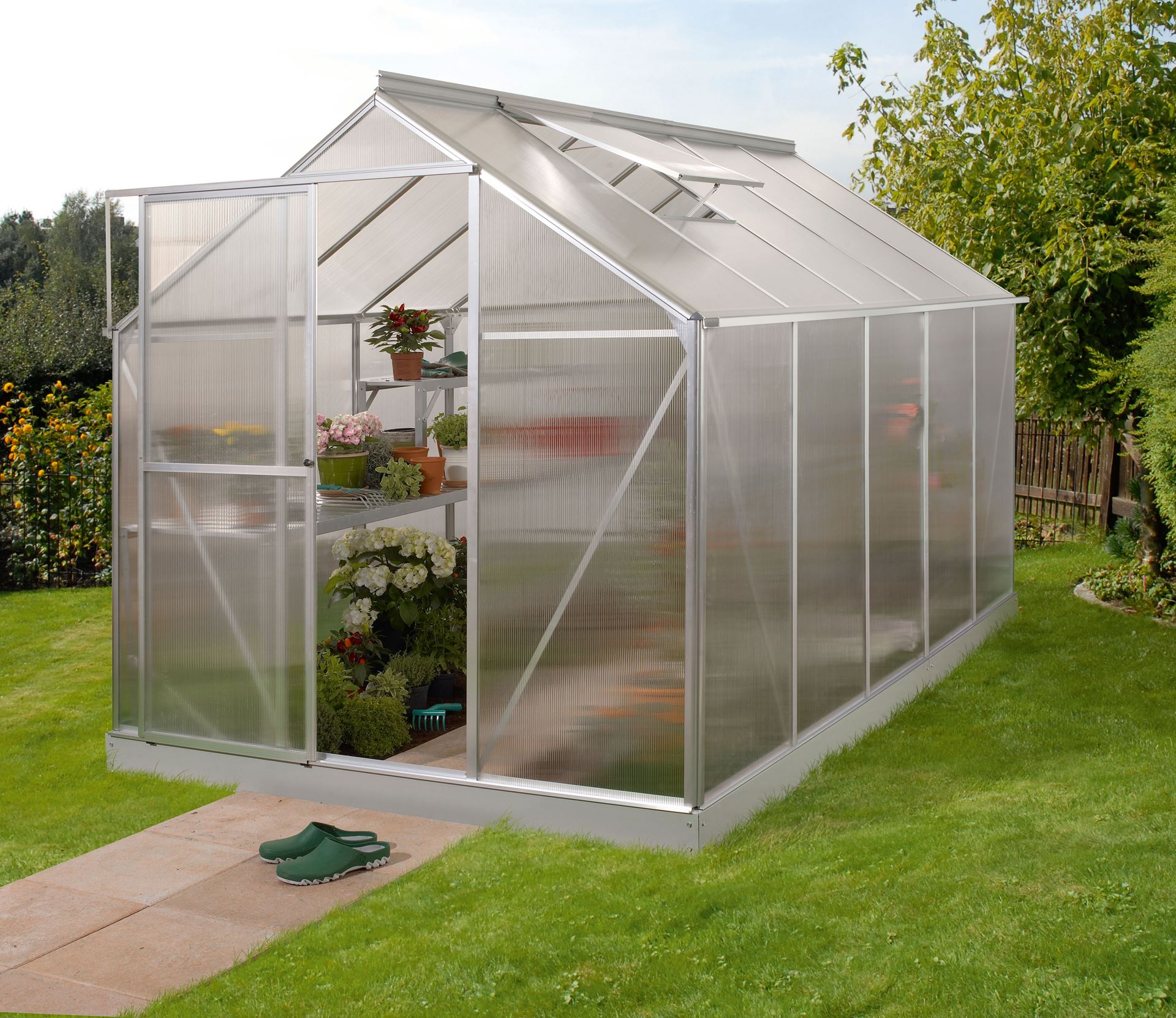 Vitavia Triton serre - 6,2m² - met 6 mm polycarbonaat - Aluminium afbeelding