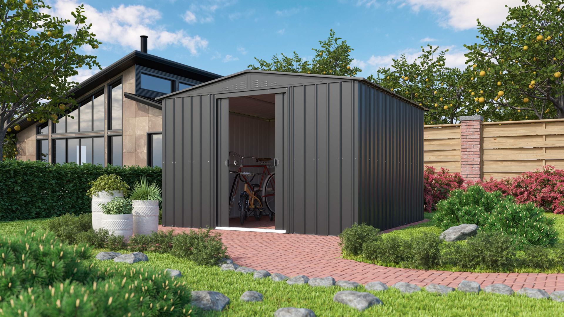 Vitavia Tuinberging Dream 1010 - antraciet - Tuinberging metaal - L295 x 299 x H202 cm afbeelding