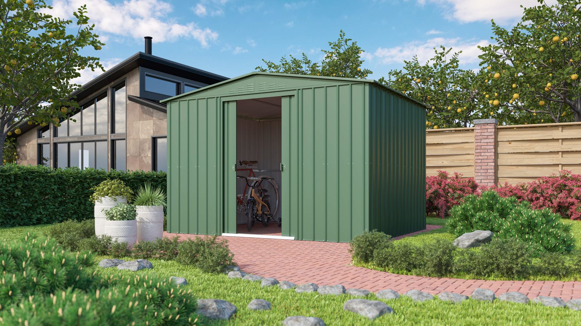 Vitavia Tuinberging Dream 1010 H178 - jade groen - Tuinberging metaal - L295 x 299 x H202 cm afbeelding