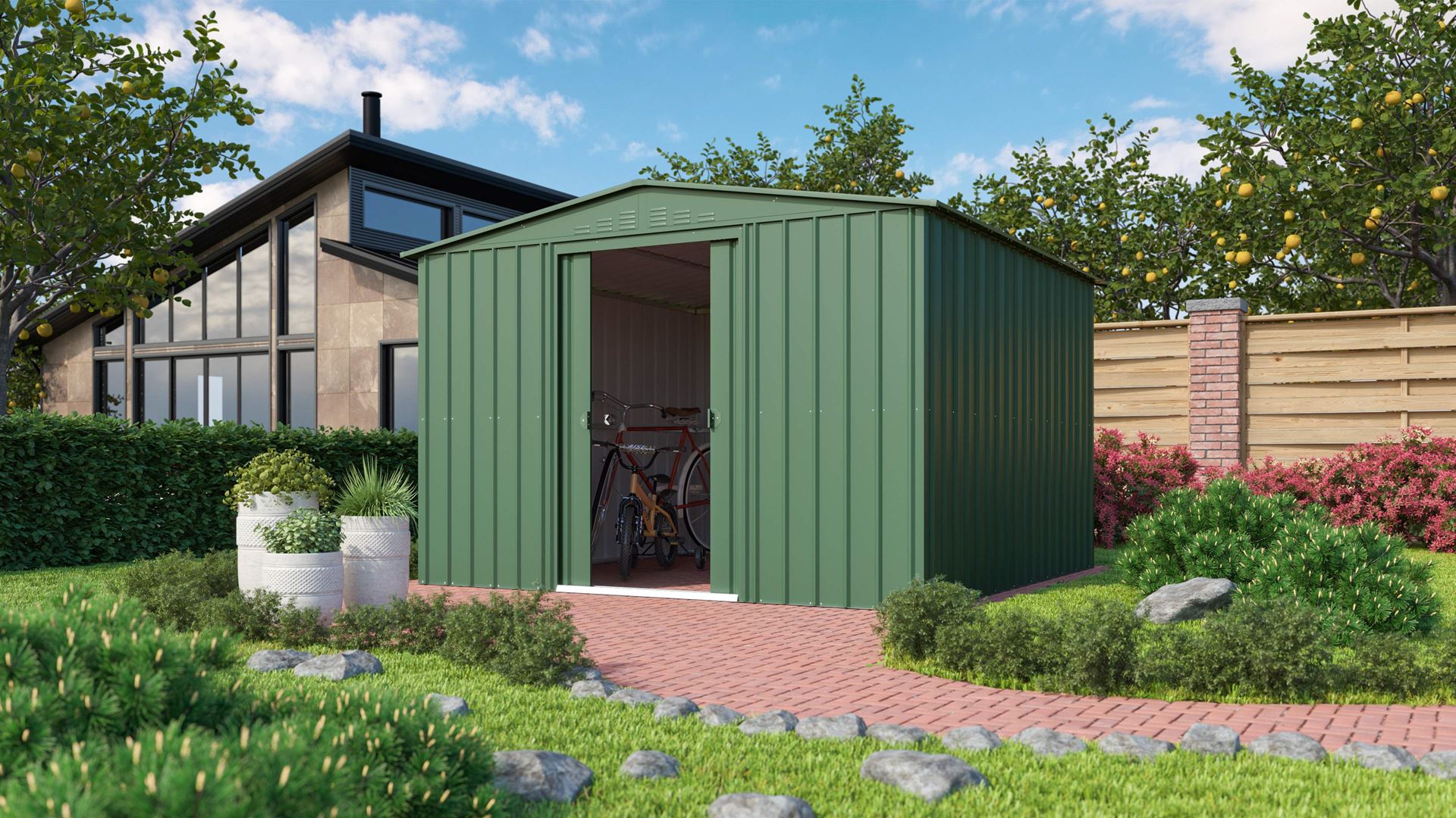Vitavia Tuinberging Dream 108 H178 - jade groen - Tuinberging metaal - L295 x 237 x H202 cm afbeelding