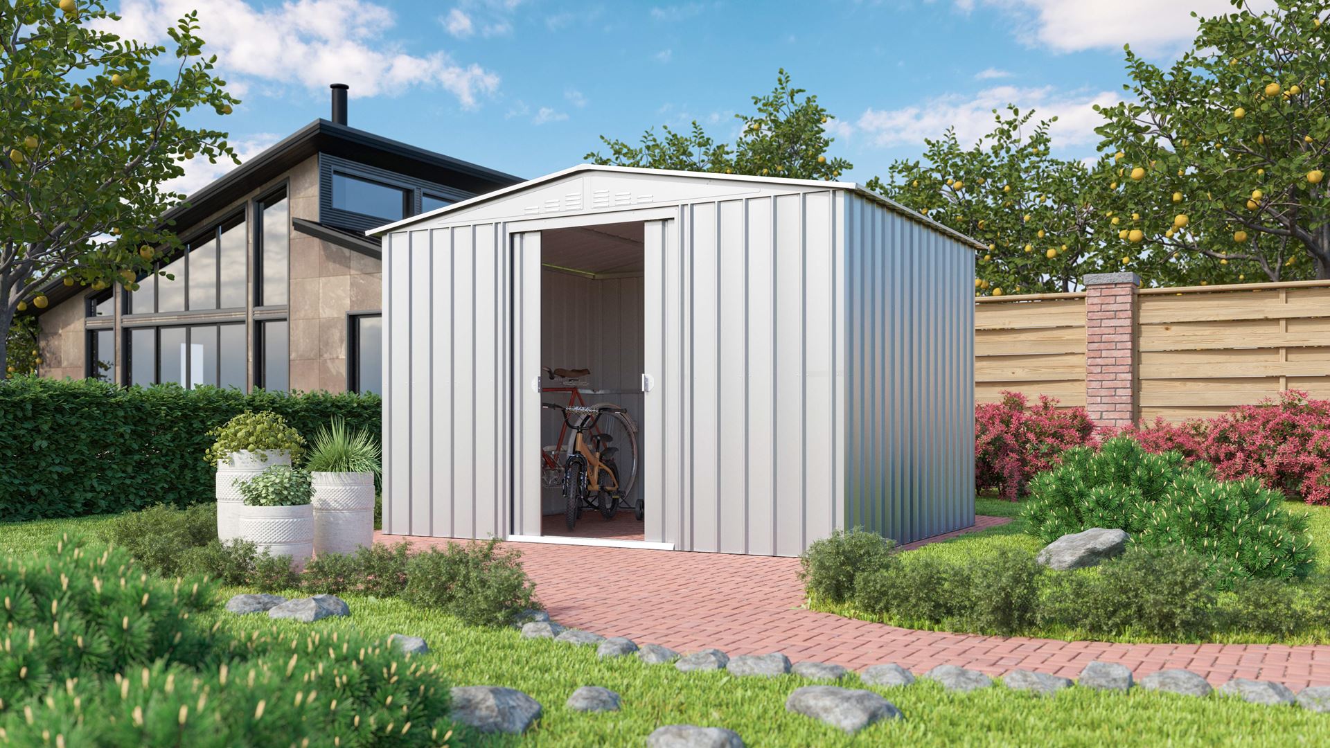 Vitavia Tuinberging Dream 108 - zilver metallic - Tuinberging metaal - L295 x 237 x H202 cm afbeelding