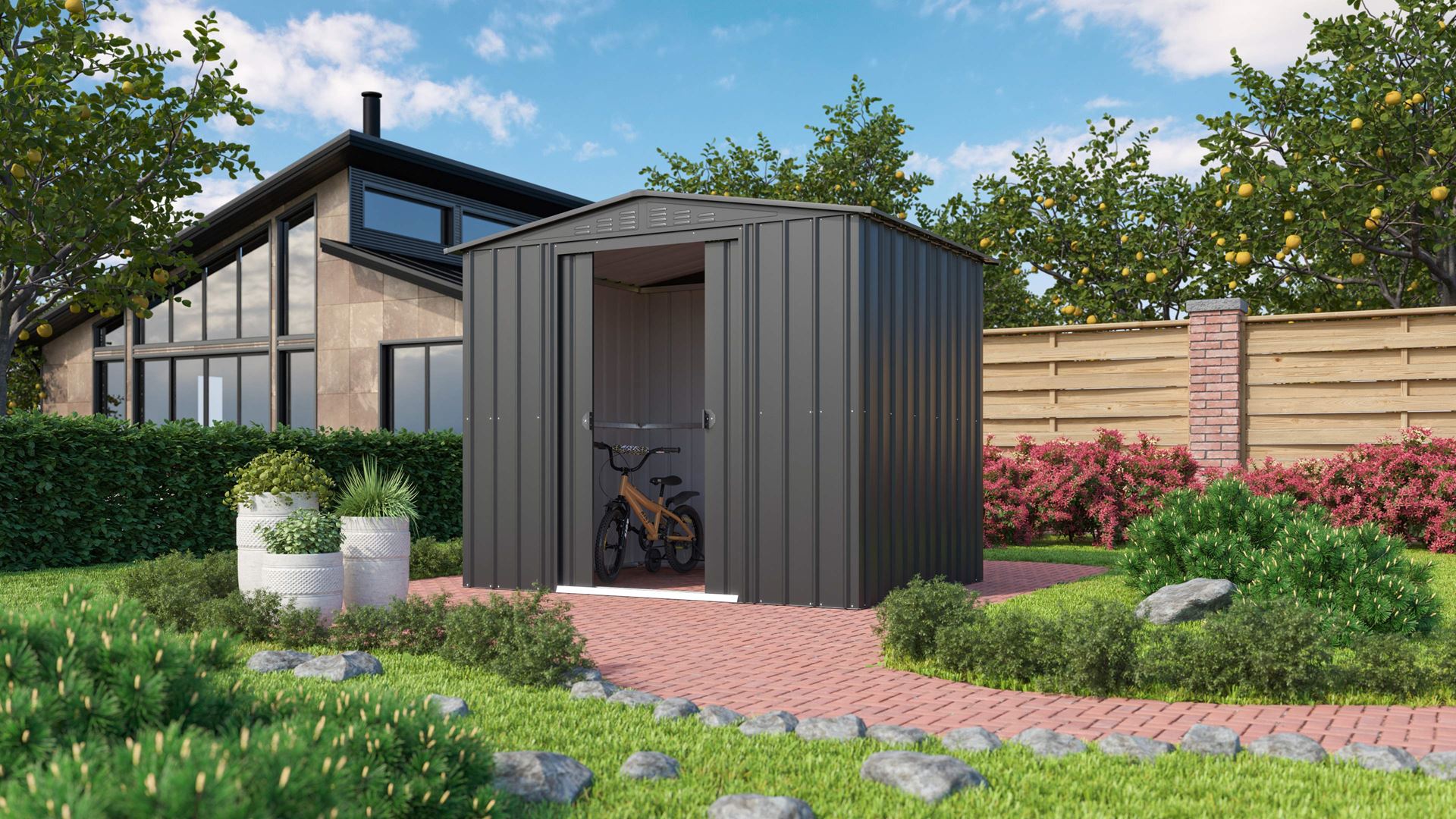 Vitavia Tuinberging Dream 86 H178 - antraciet - Tuinberging metaal - L234 x 175 x H198 cm afbeelding