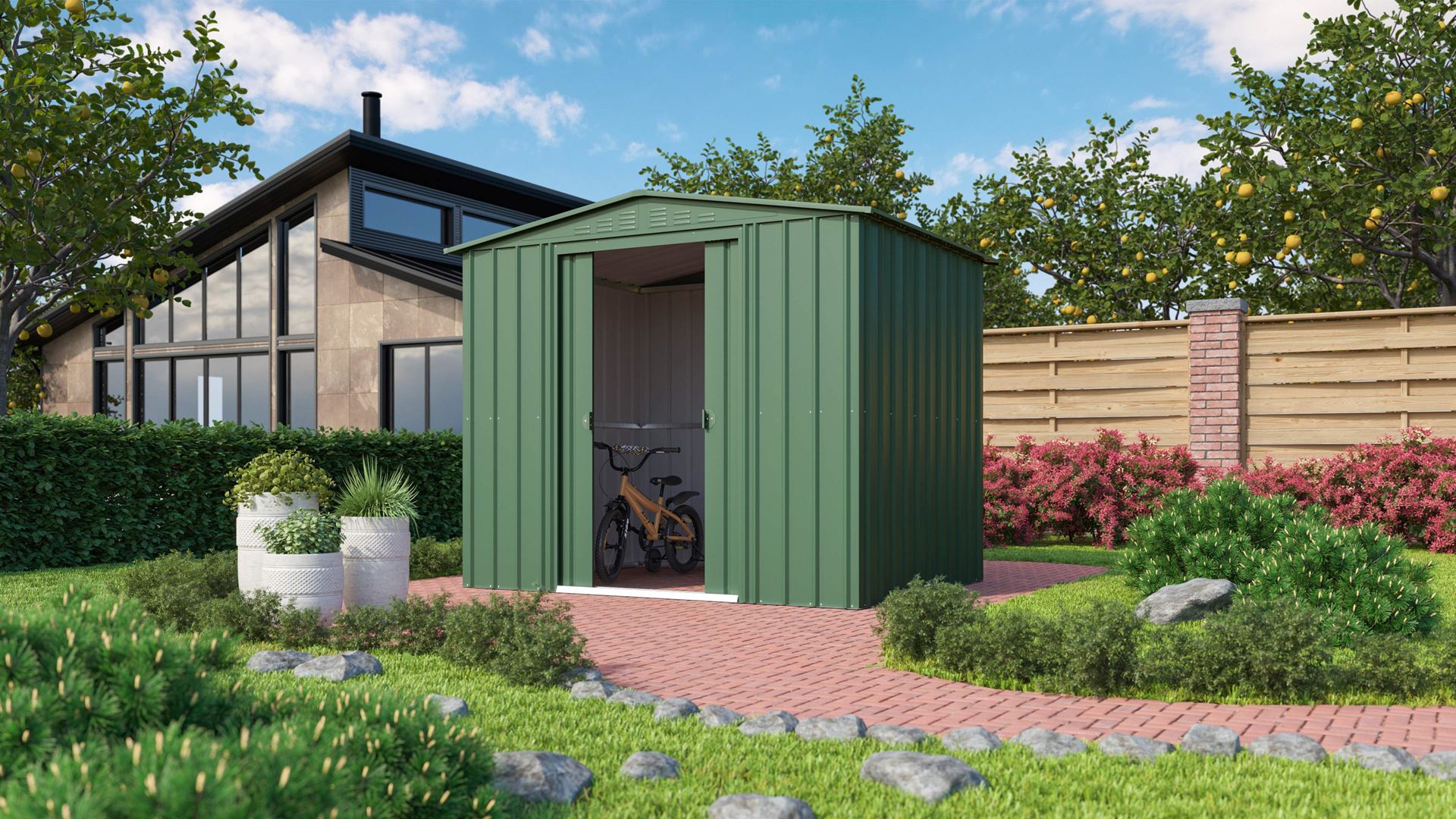 Vitavia Tuinberging Dream 86 H178 - jade groen - Tuinberging metaal - L234 x 175 x H198 cm afbeelding