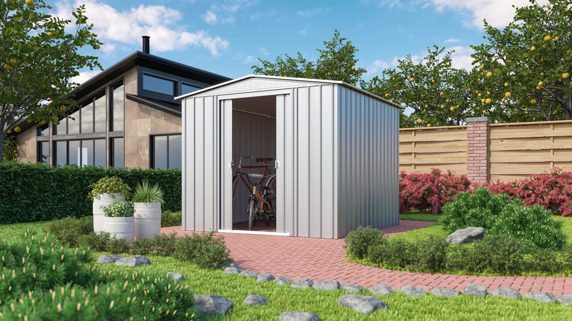 Vitavia Tuinberging Dream 88 - zilver metallic - Tuinberging metaal - L234 x 237 x H198 cm afbeelding