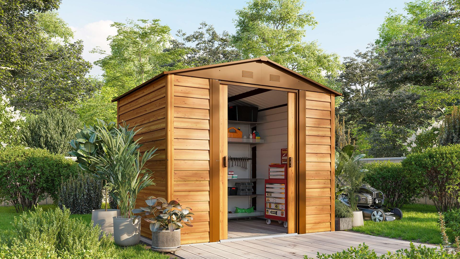 Vitavia Tuinberging Frankfurt II 86 - houtdecor - Tuinberging metaal - L224 x 183 x 209 cm afbeelding
