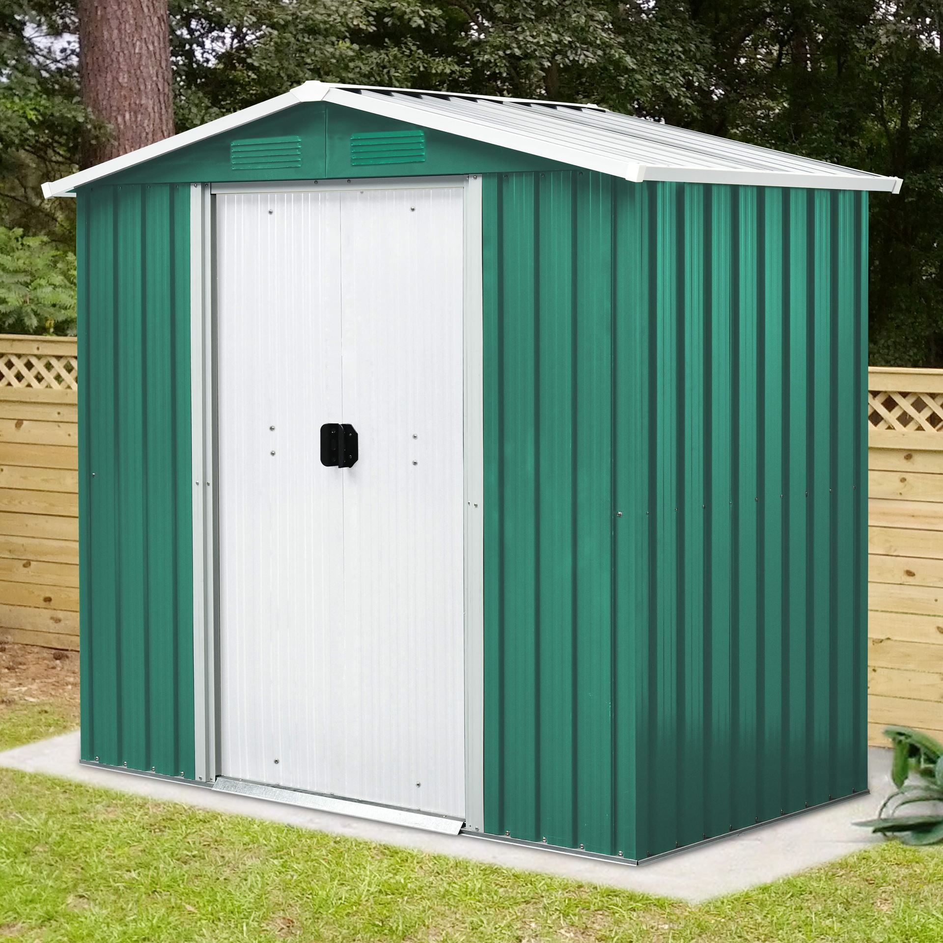 Vitavia Tuinberging Köln II 64 - dennegroen/creme - Tuinberging metaal - L184 x 98 x 184 cm afbeelding