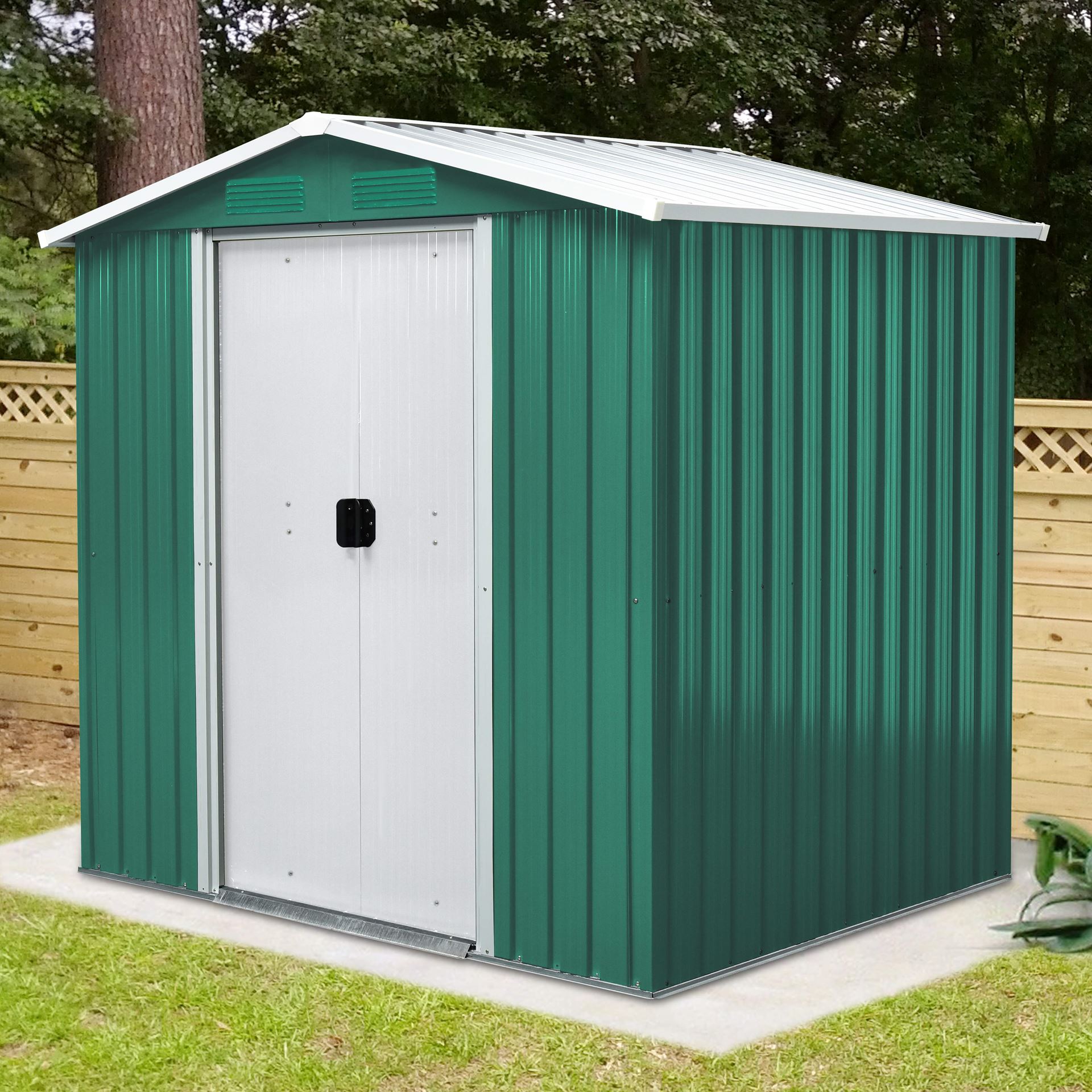 Vitavia Tuinberging Köln II 65 - dennegroen/creme - Tuinberging metaal - L184 x 119 x 184 cm afbeelding