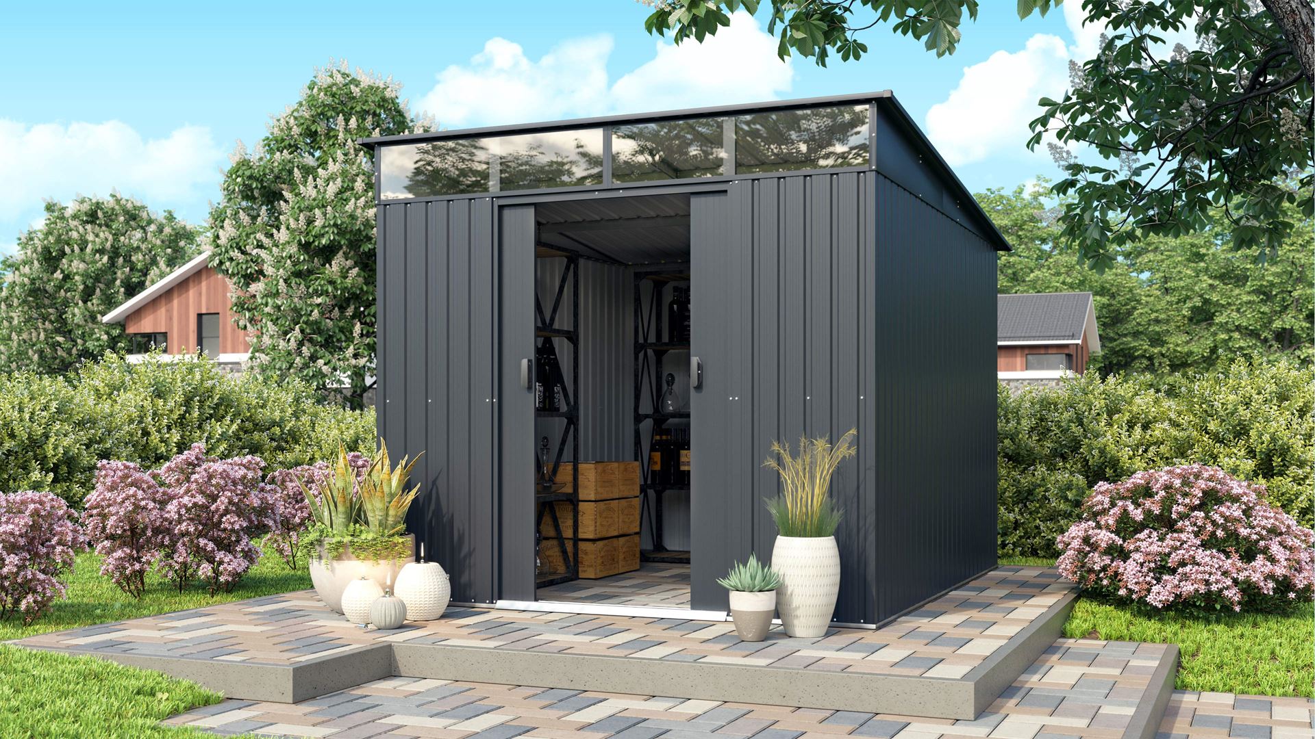 Vitavia Tuinberging Lübeck 89 - antraciet - Tuinberging metaal L224 x B267 x H203cm afbeelding