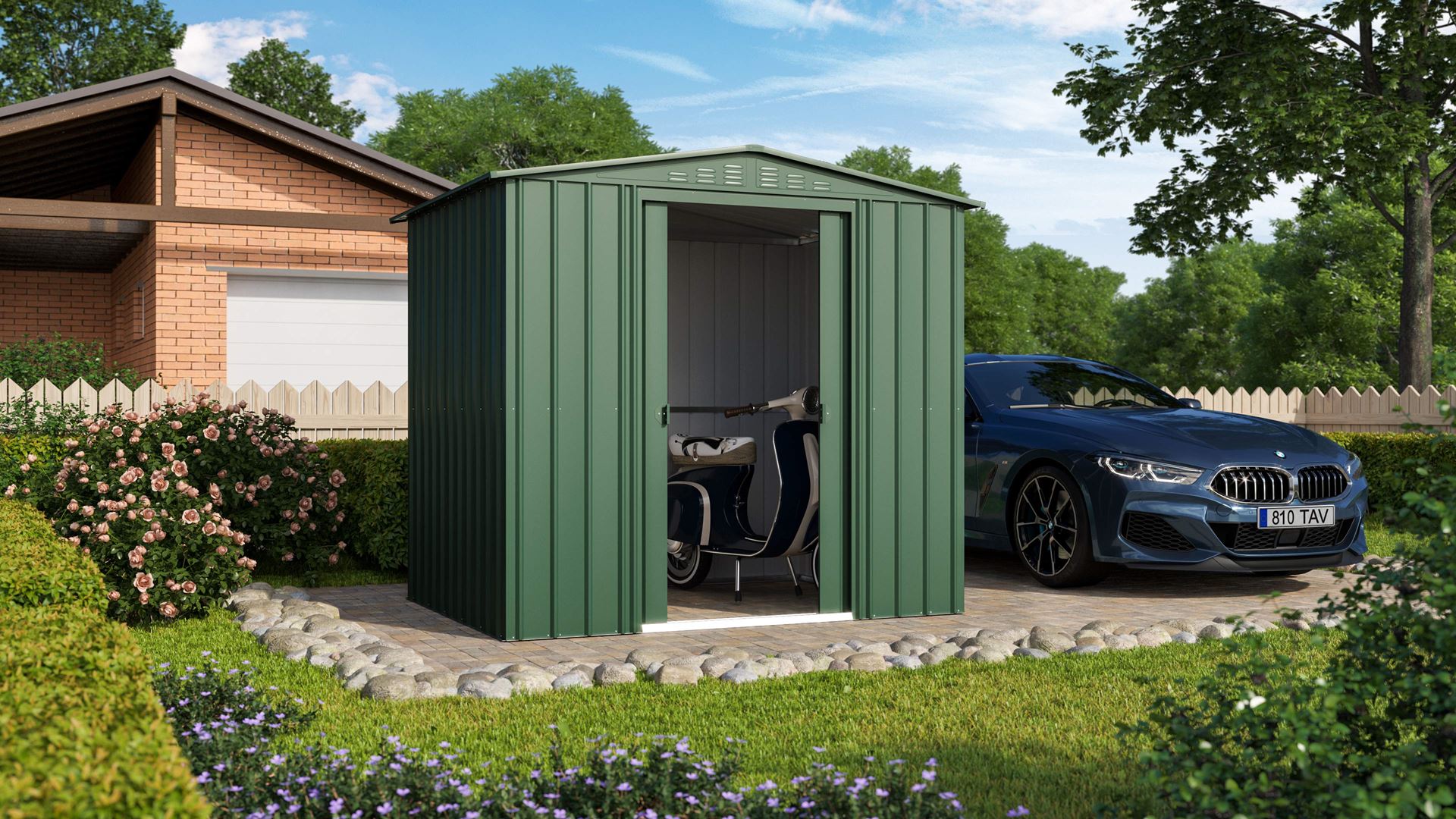 Vitavia Tuinberging Tower 86 - jade groen - Tuinberging metaal - L234 x 175 x H220 cm afbeelding
