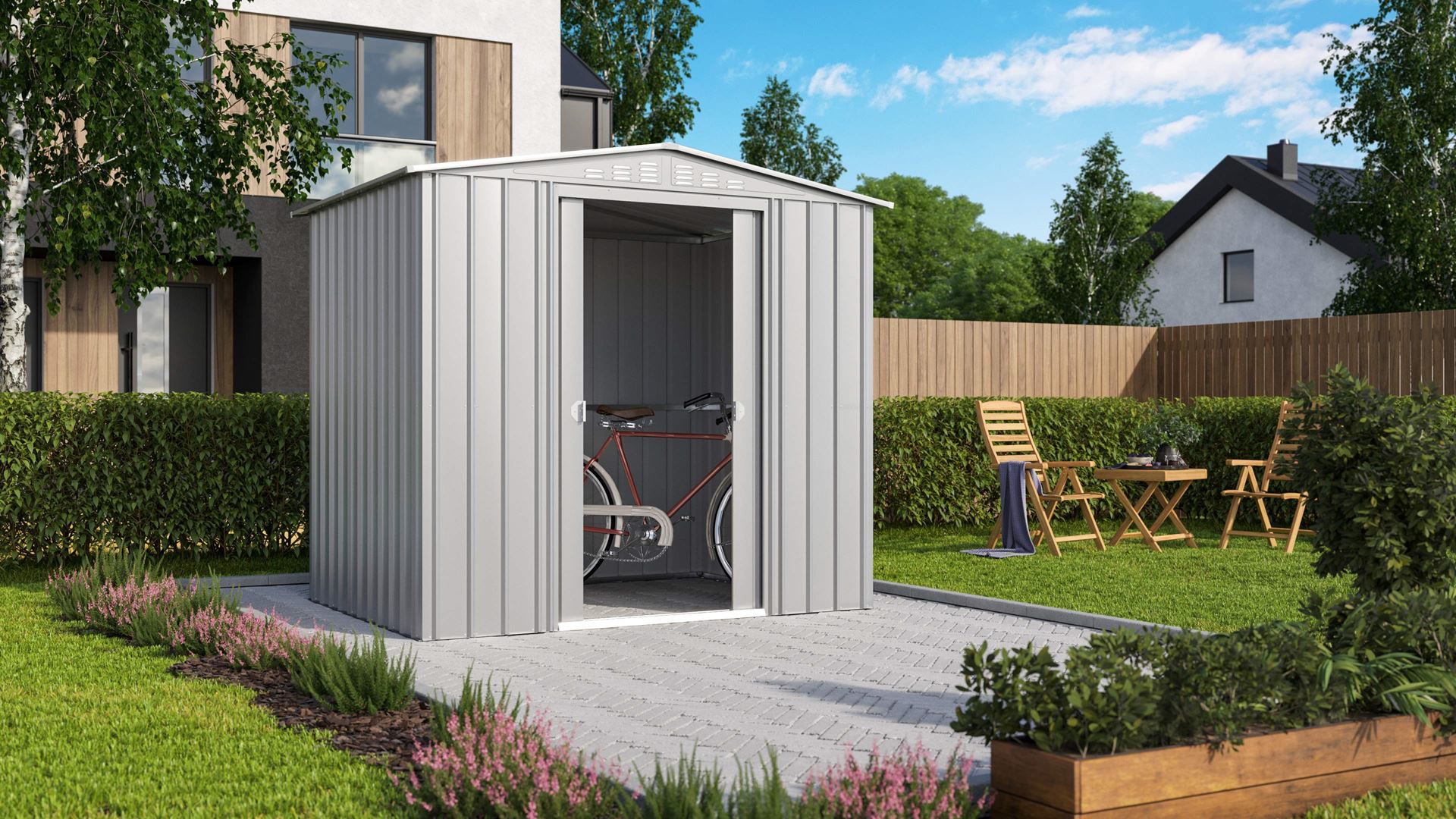 Vitavia Tuinberging Tower 86 - zilver metallic - Tuinberging metaal - L234 x 175 x H220 cm afbeelding