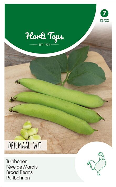 Horti Tops Tuinbonen zaden - Driemaal wit - 250g afbeelding
