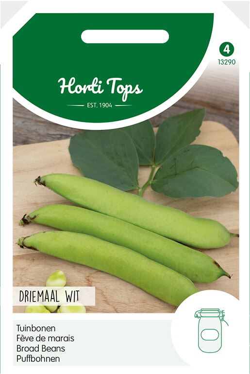Horti Tops Tuinbonen zaden - Driemaal Wit - 100g afbeelding