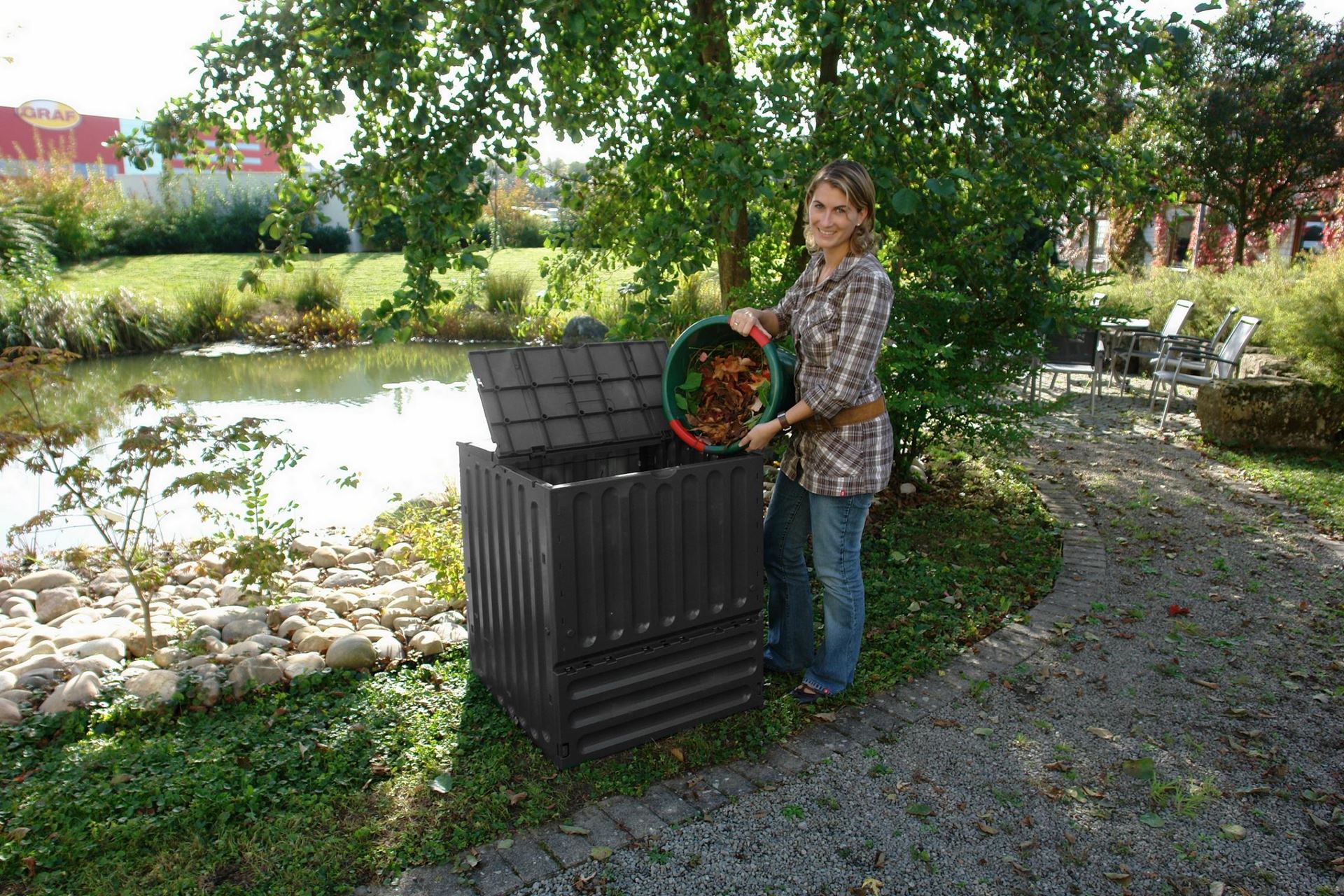 Garantia tuincomposter eco-king zwart - Compostvat- 80x80x95cm - 600 liter afbeelding