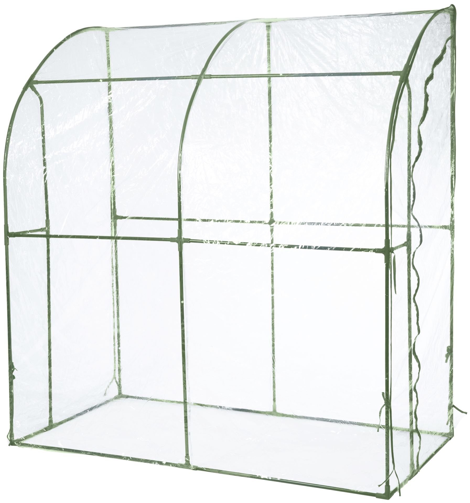 Nature muurtuinkas - 2m x 1m x 2,15m - lichtgroene buizen, transparante cover afbeelding