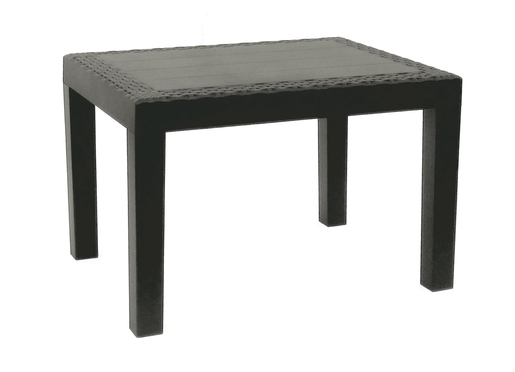 Tuintafel bijzettafel Jack 59x 46cm Antraciet - hoogte 40cm - Rotan Look - kunststof afbeelding