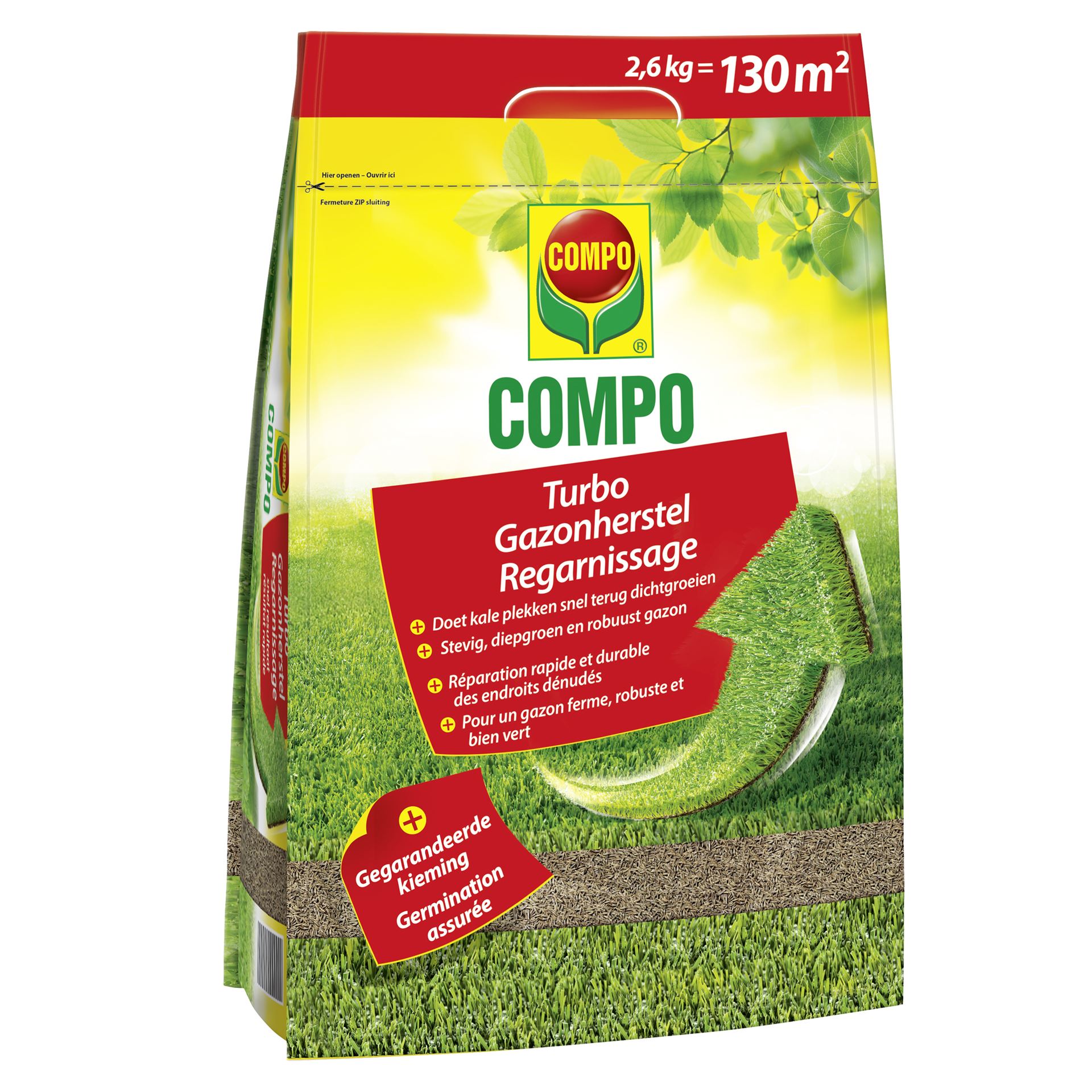 COMPO graszaad 2,6kg voor 130 m2 - Turbo Gazonherstel