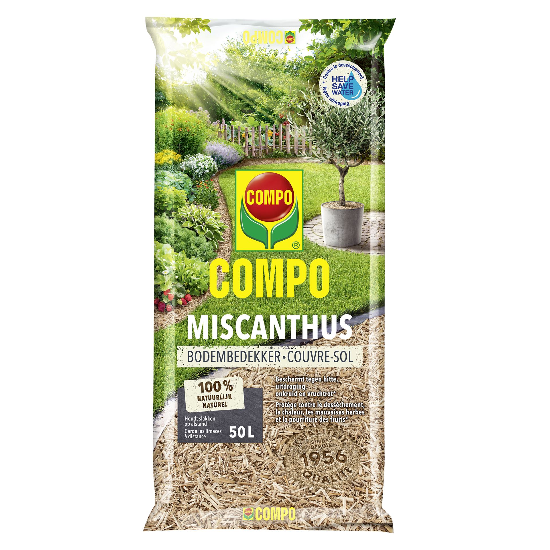 Compo Bio Turf Miscanthus 50L – Natuurlijke Bodembedekker – Onkruidremmend & Vochtregulerend