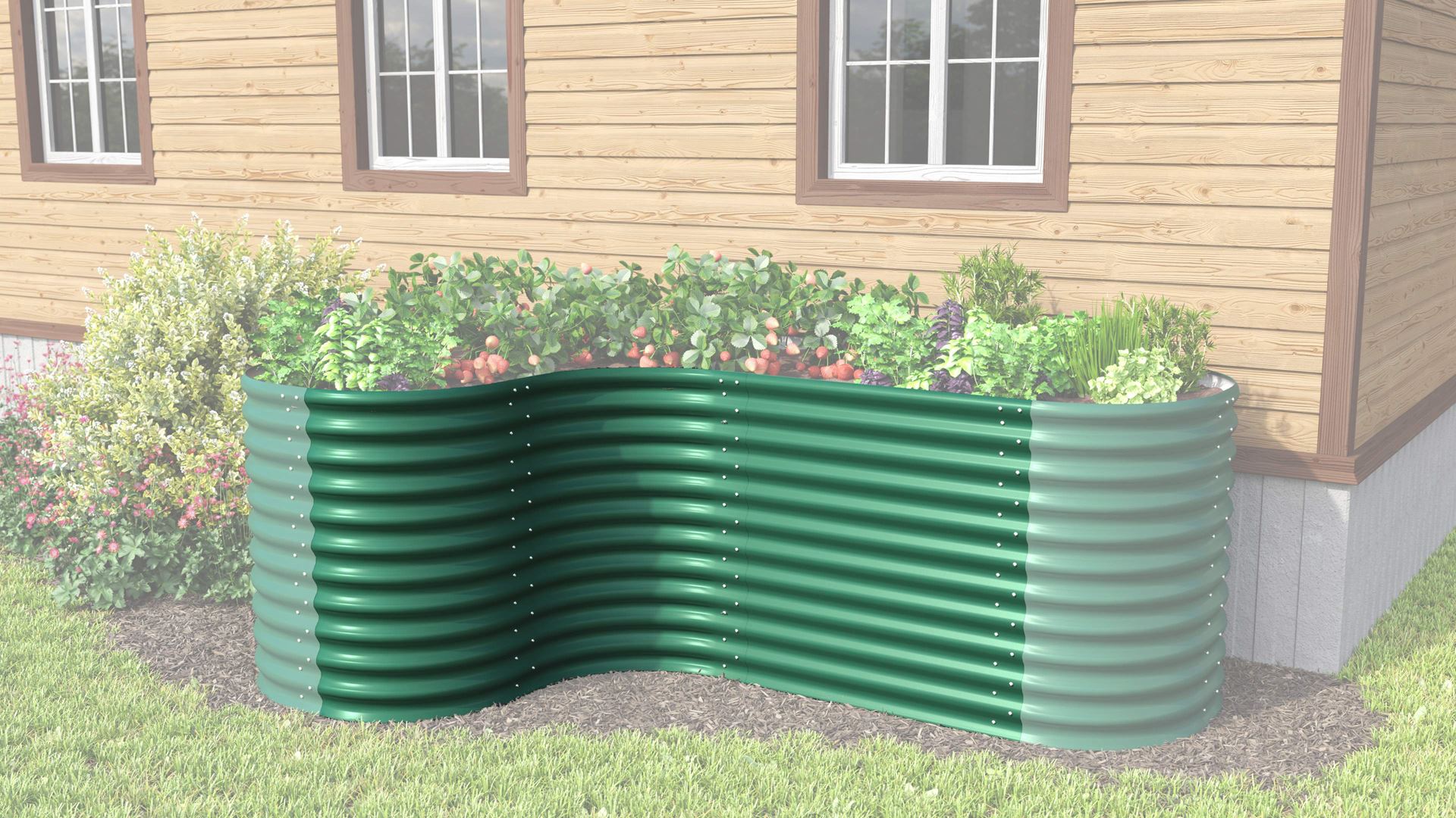 Vitavia uitbreiding voor kweekbak Curve 858 - Zeegras - 80cm x 80cm x H85,8cm - Zincalume afbeelding